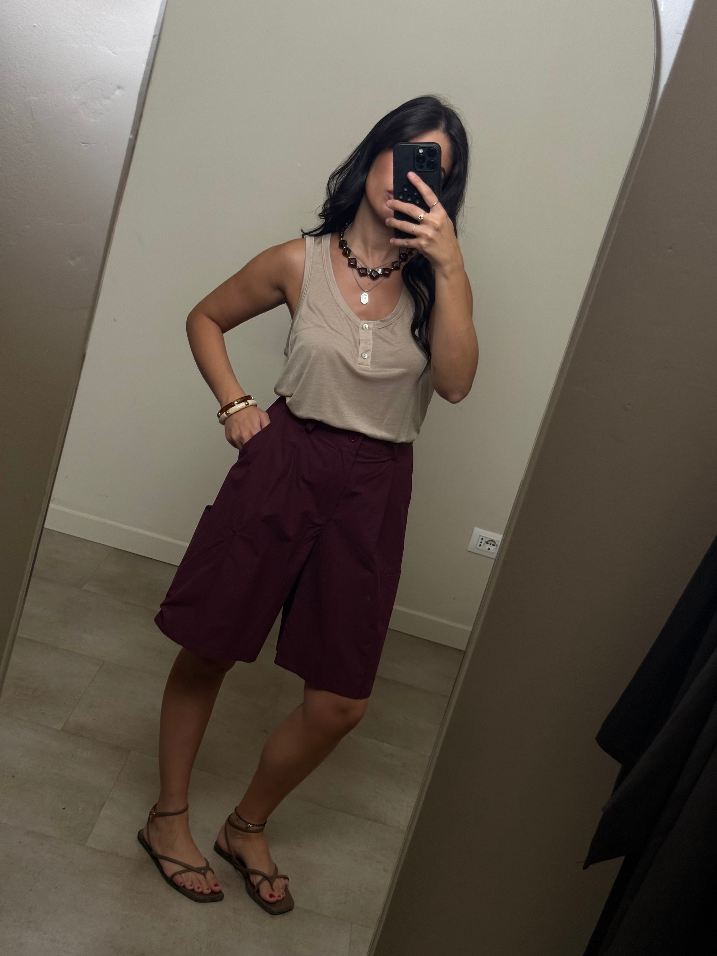 Bermuda cotone bordeaux
