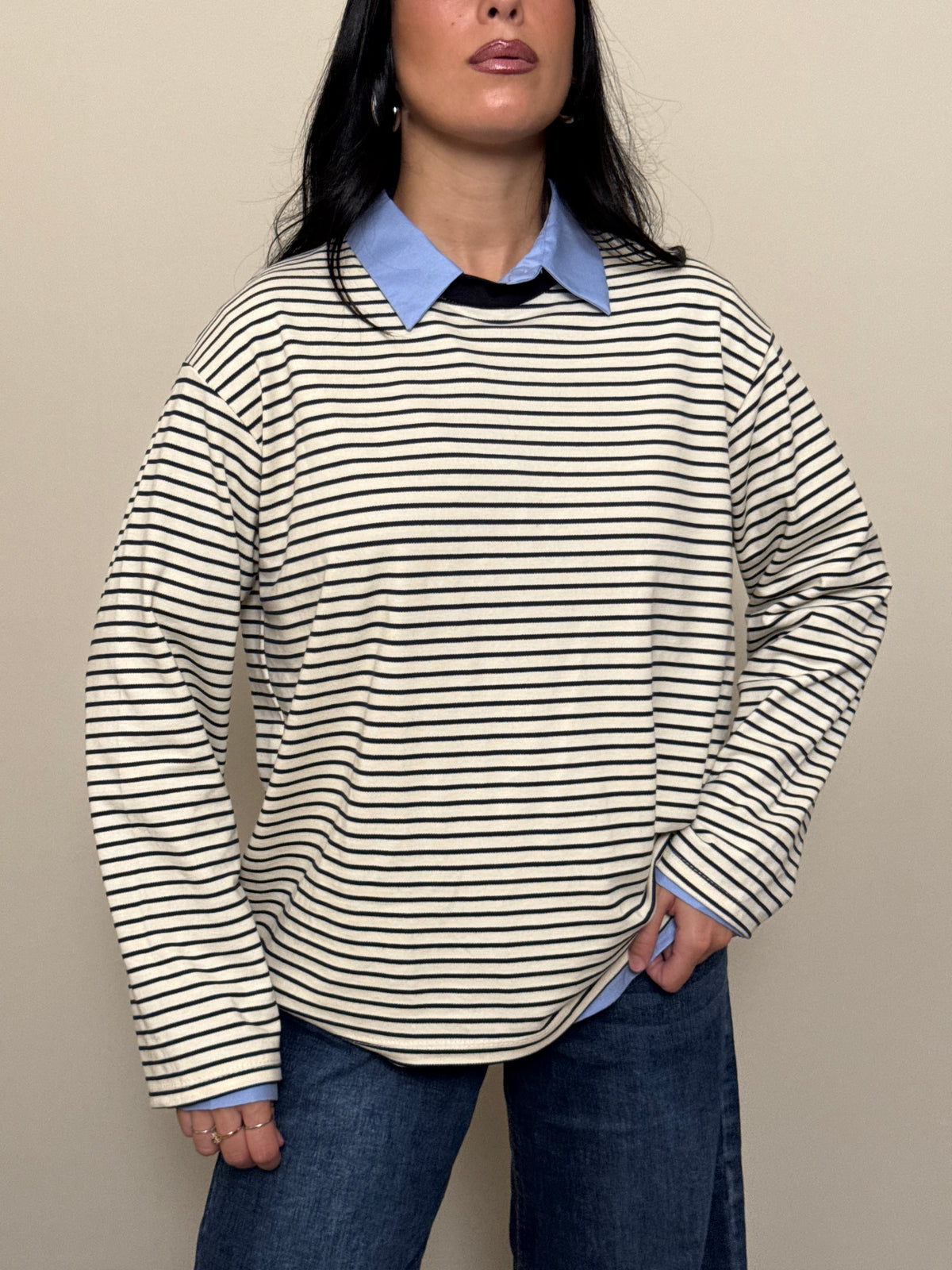 Maglia a righe blu