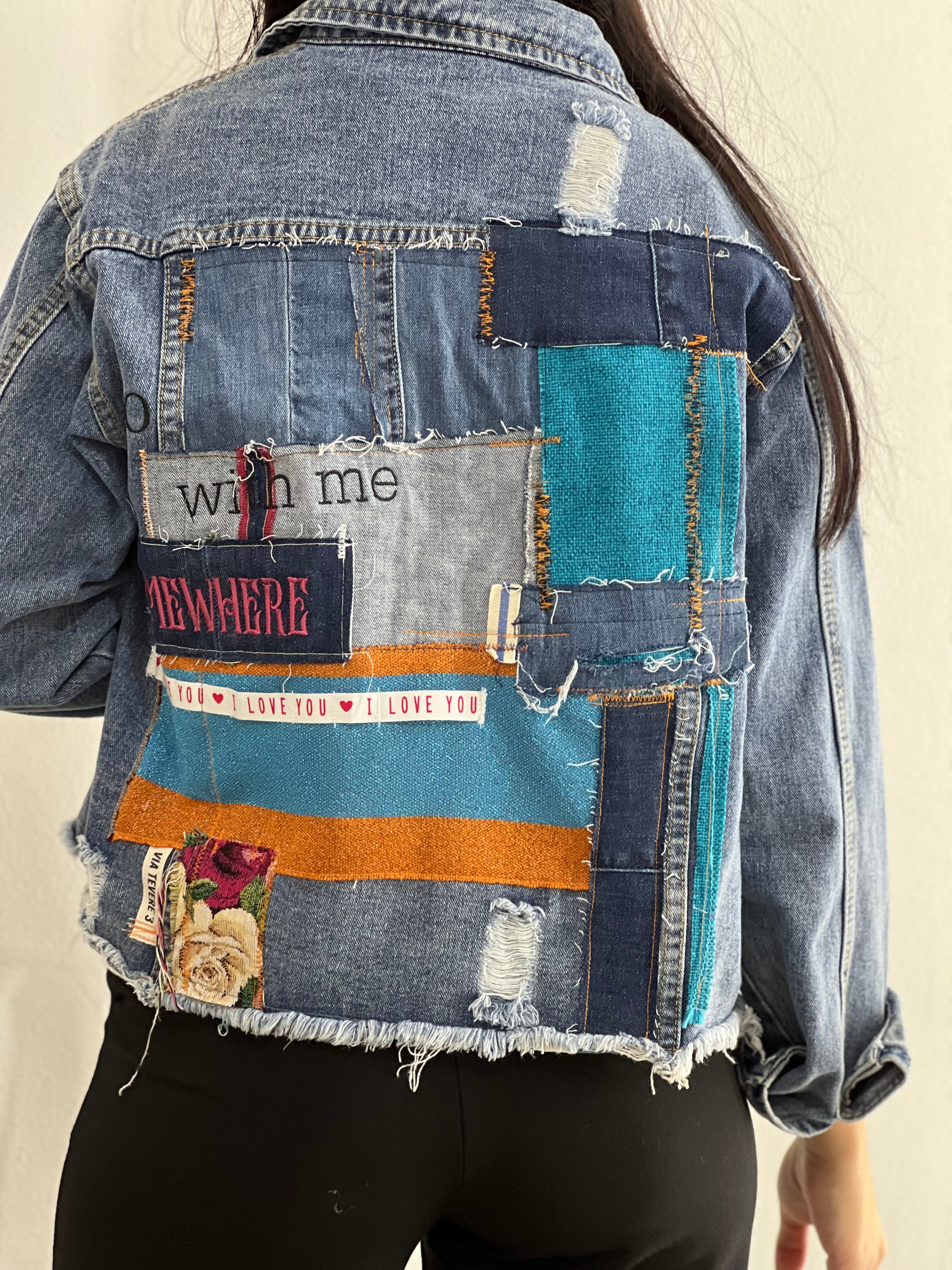 Giacca di jeans patchwork