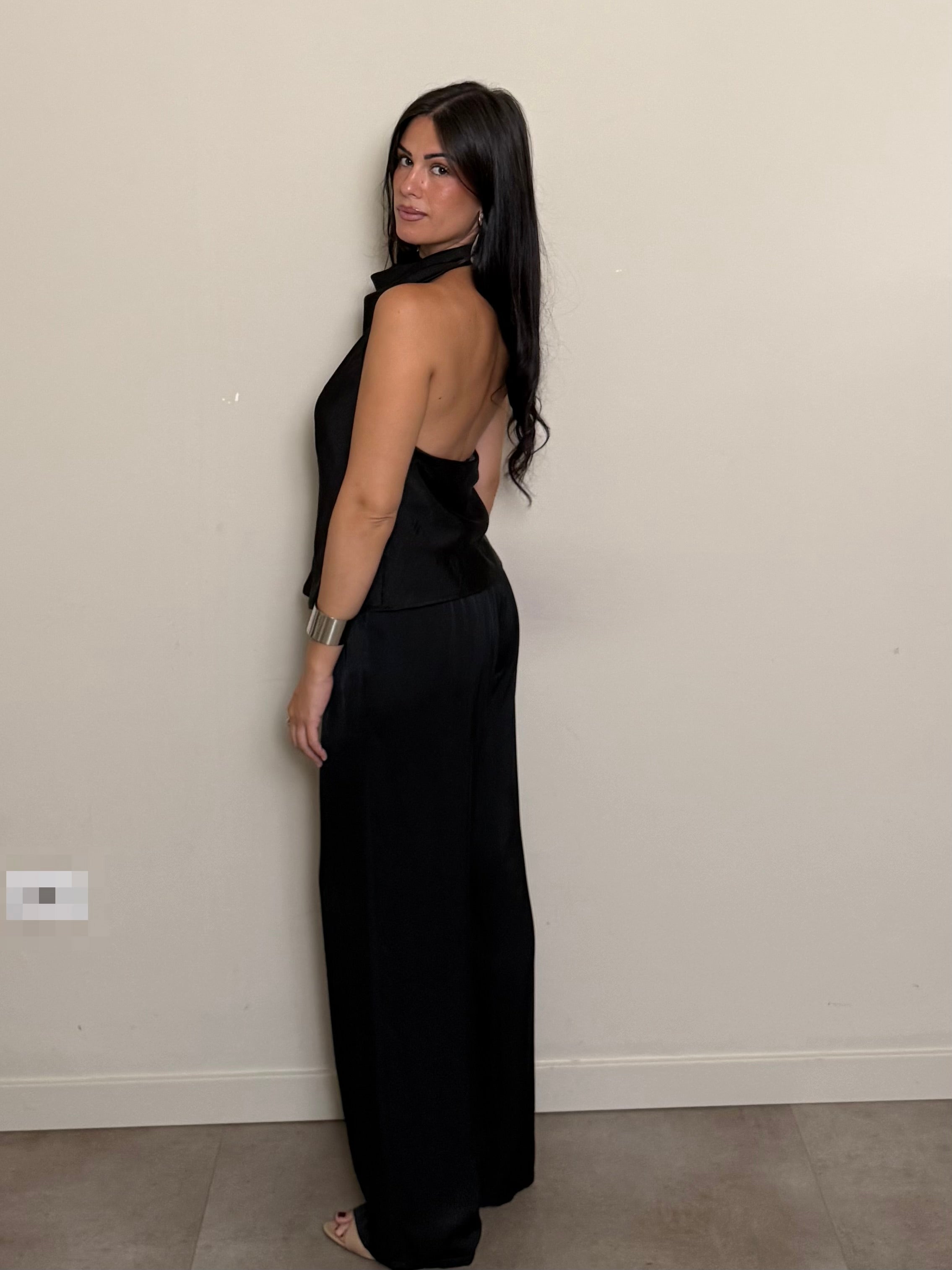 Coordinato satin nero