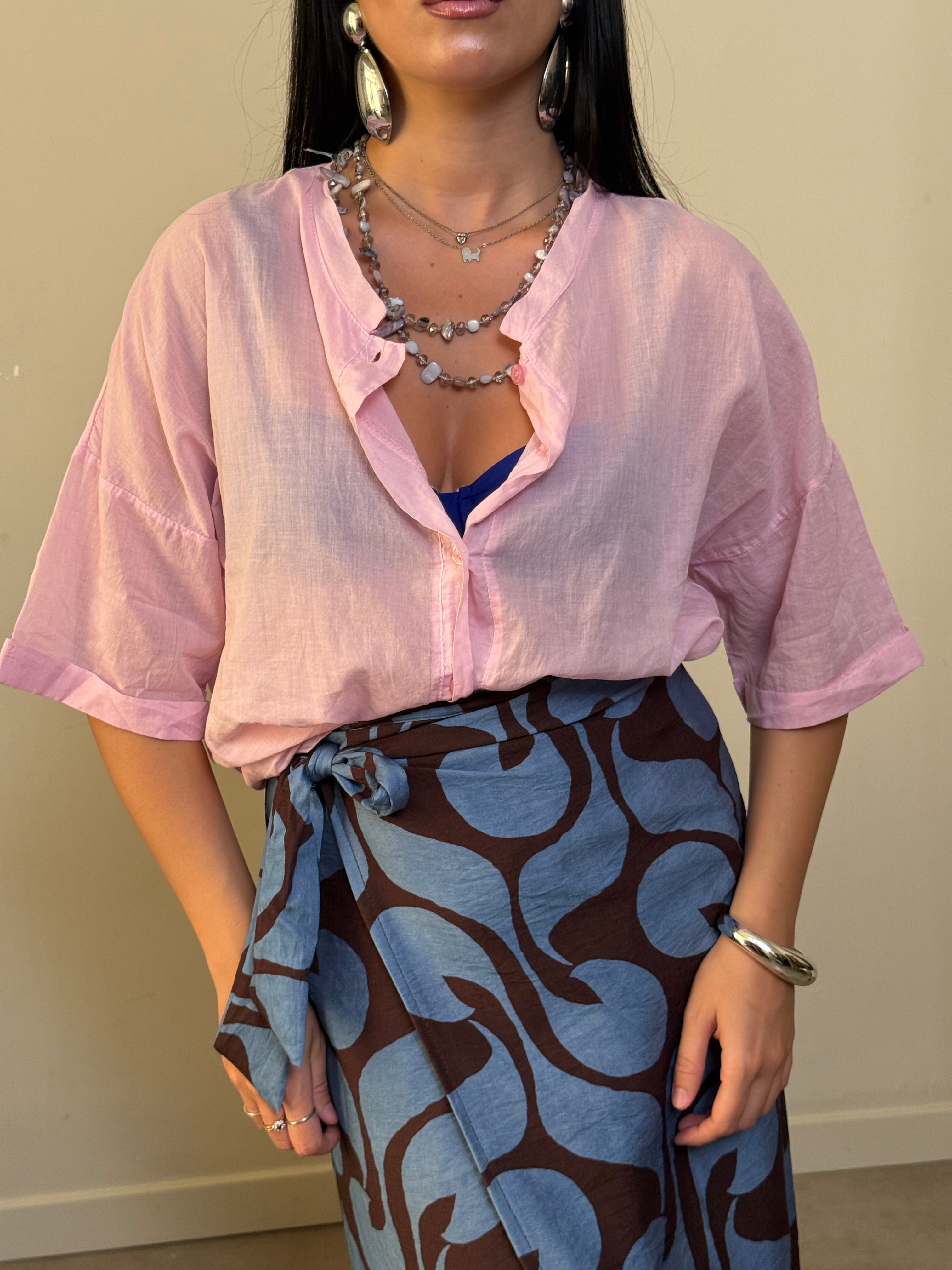 Camicia cotone rosa freddo