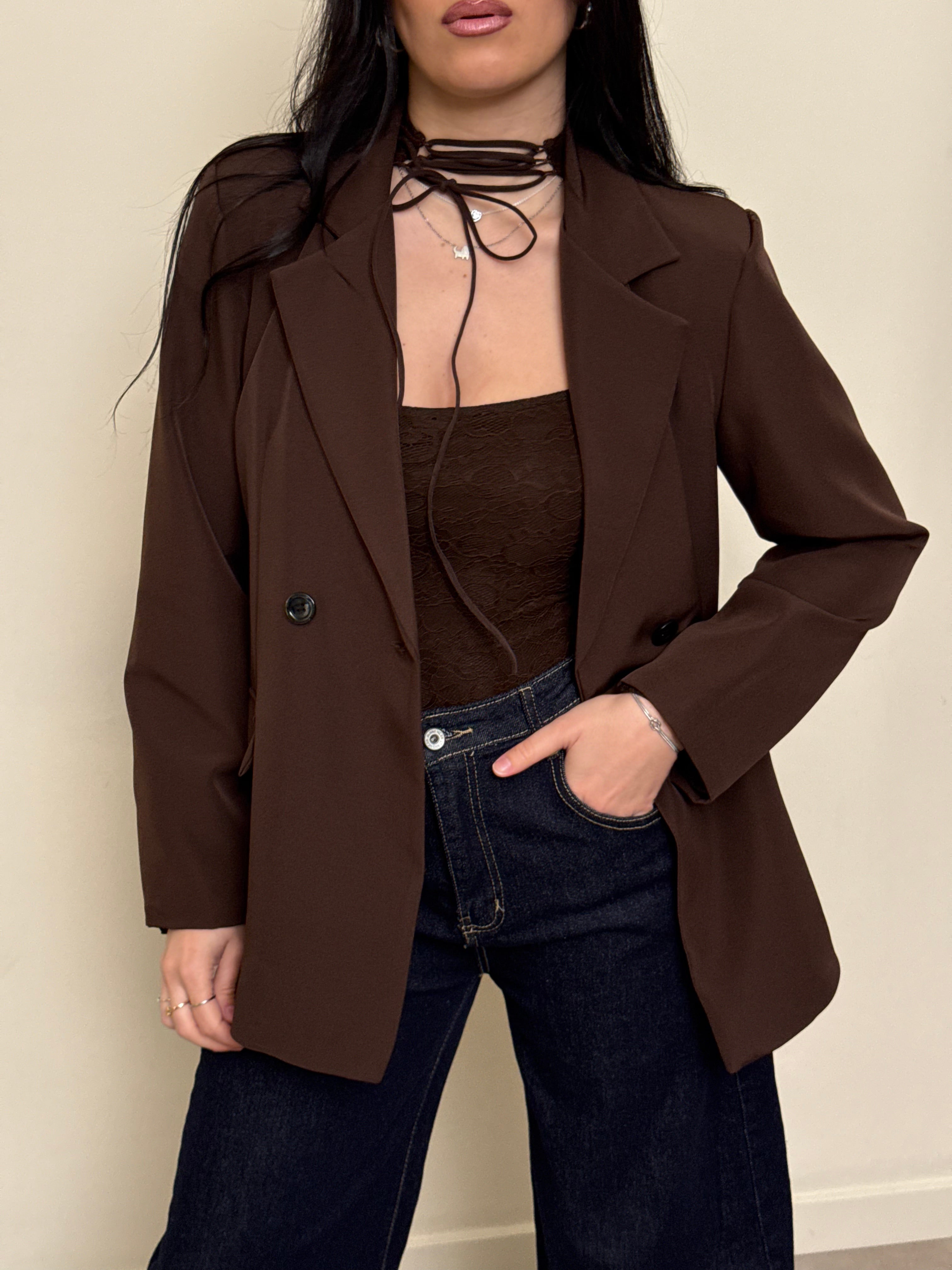 Blazer basic cioccolato