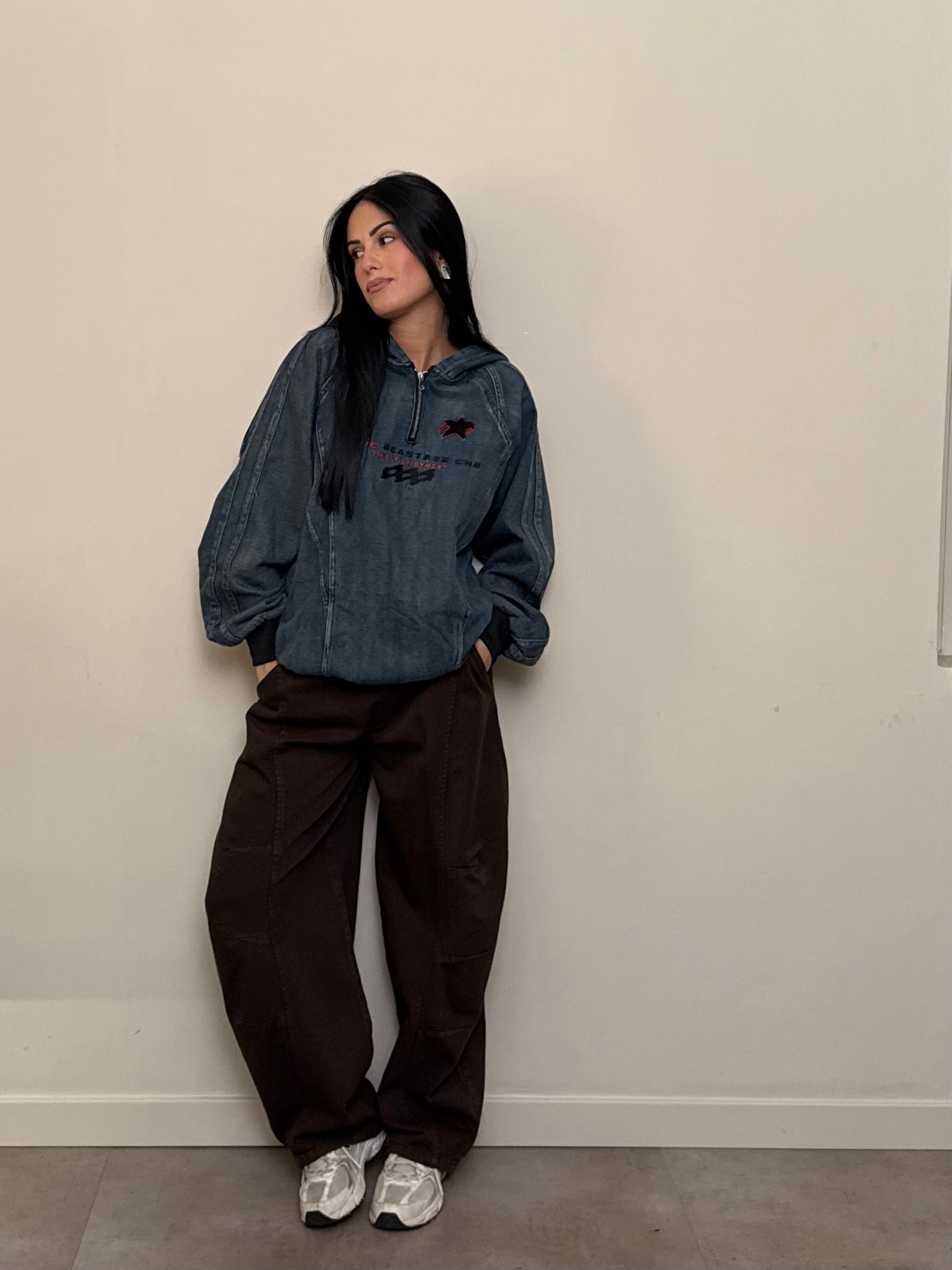 Pantalone baggy cotone