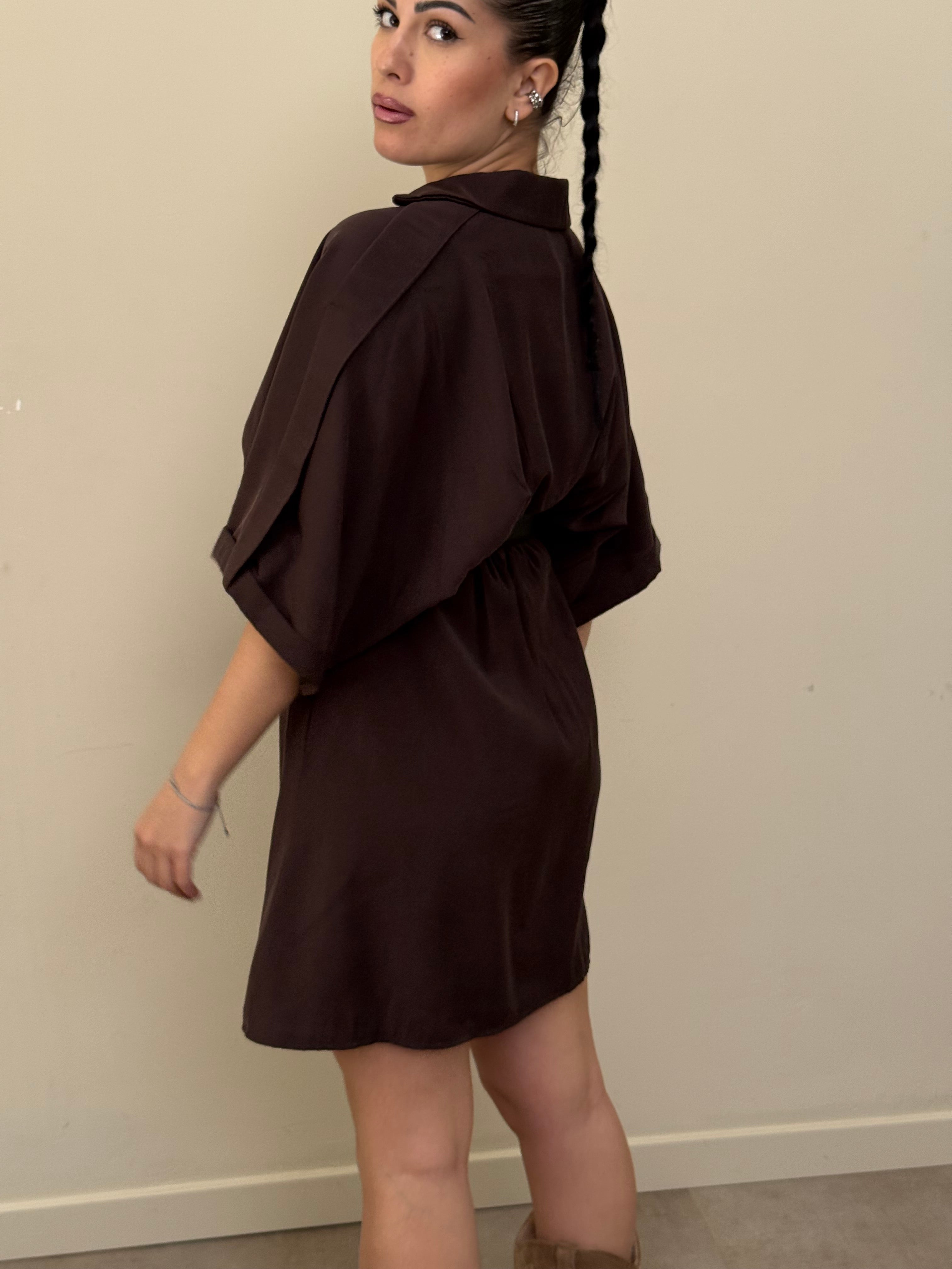 Dress viscosa marrone freddo