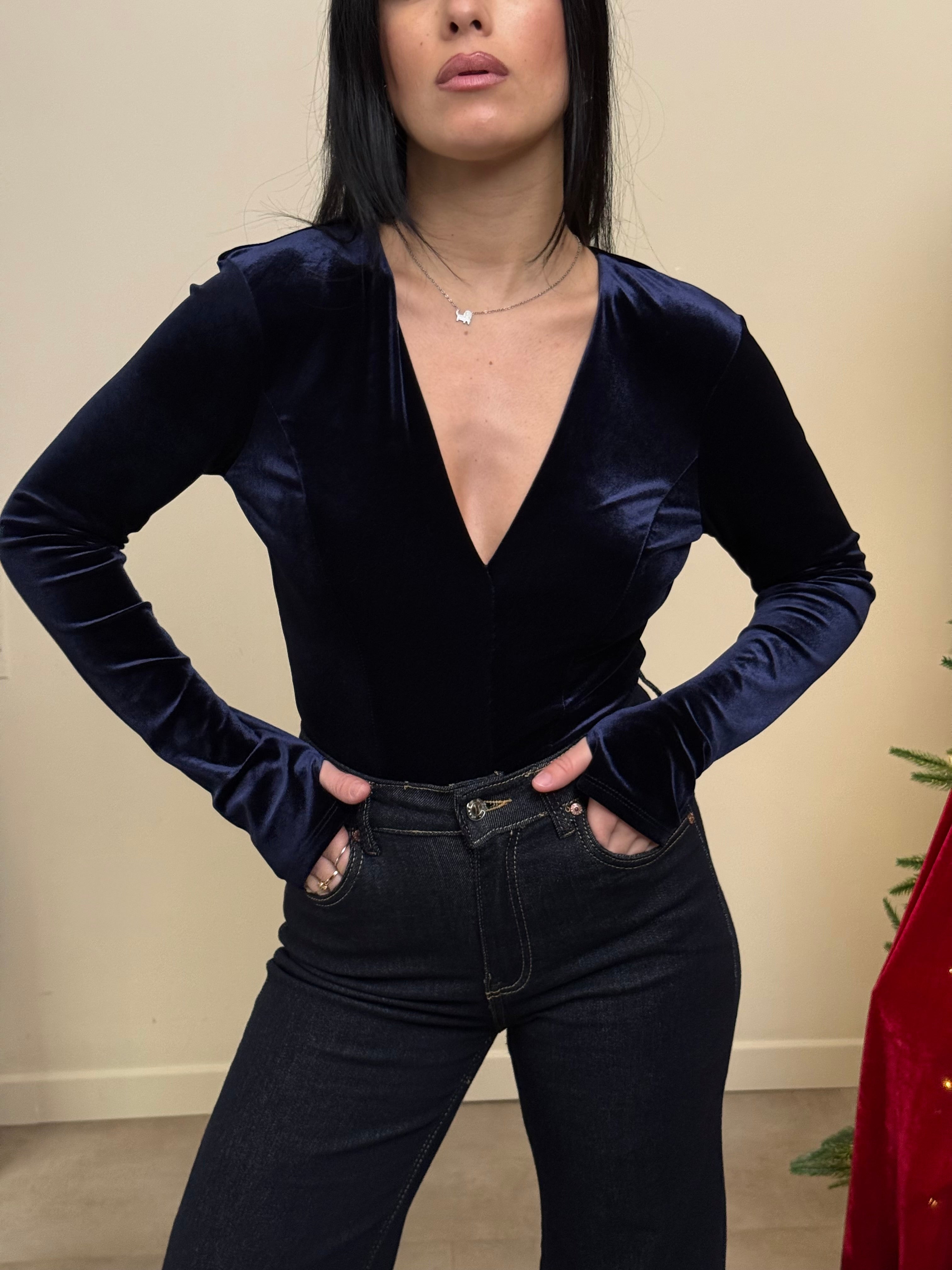 Body velluto a V