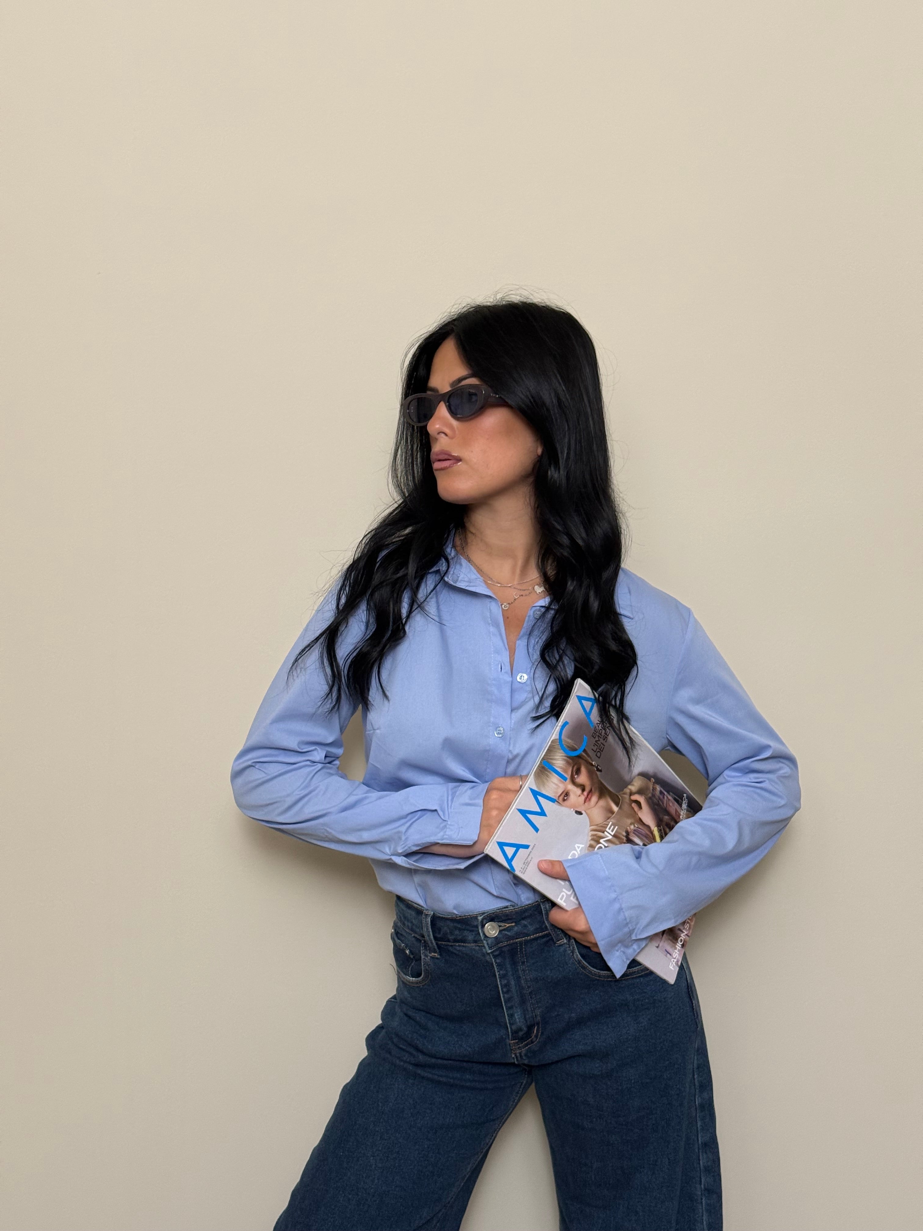 Camicia basic azzurro
