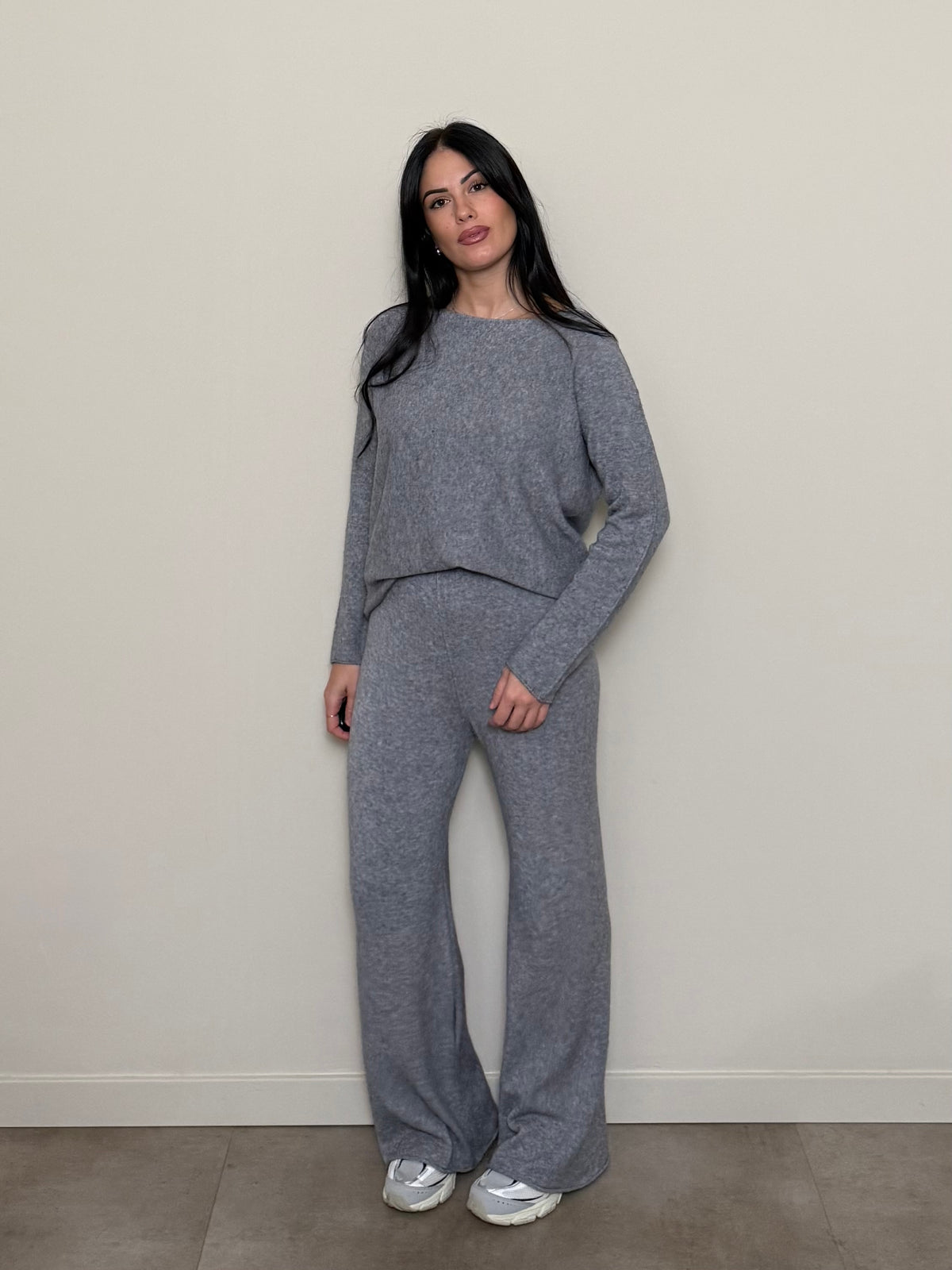 Coordinato tuta basic grigio