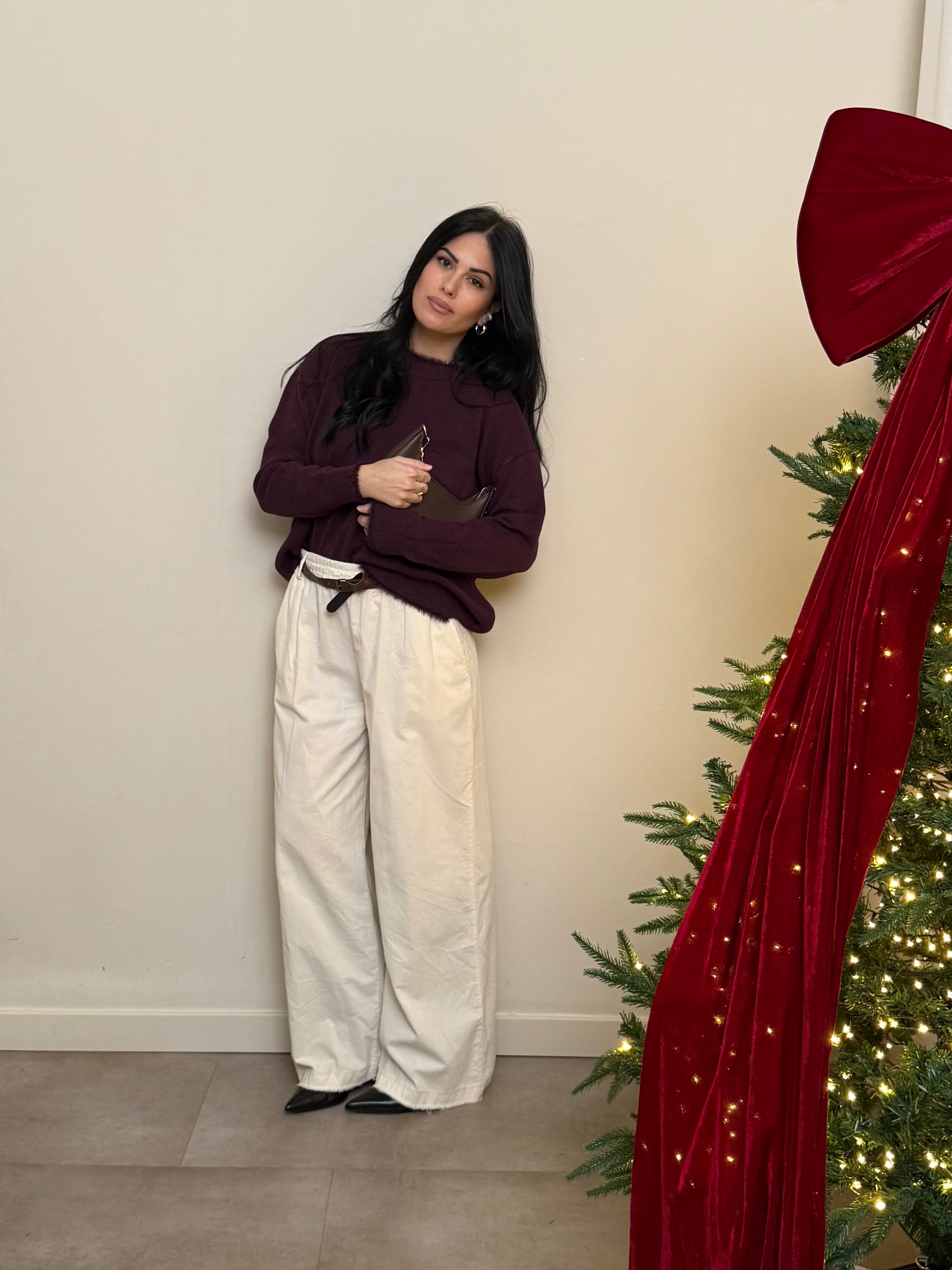 Pantalone velluto palazzo