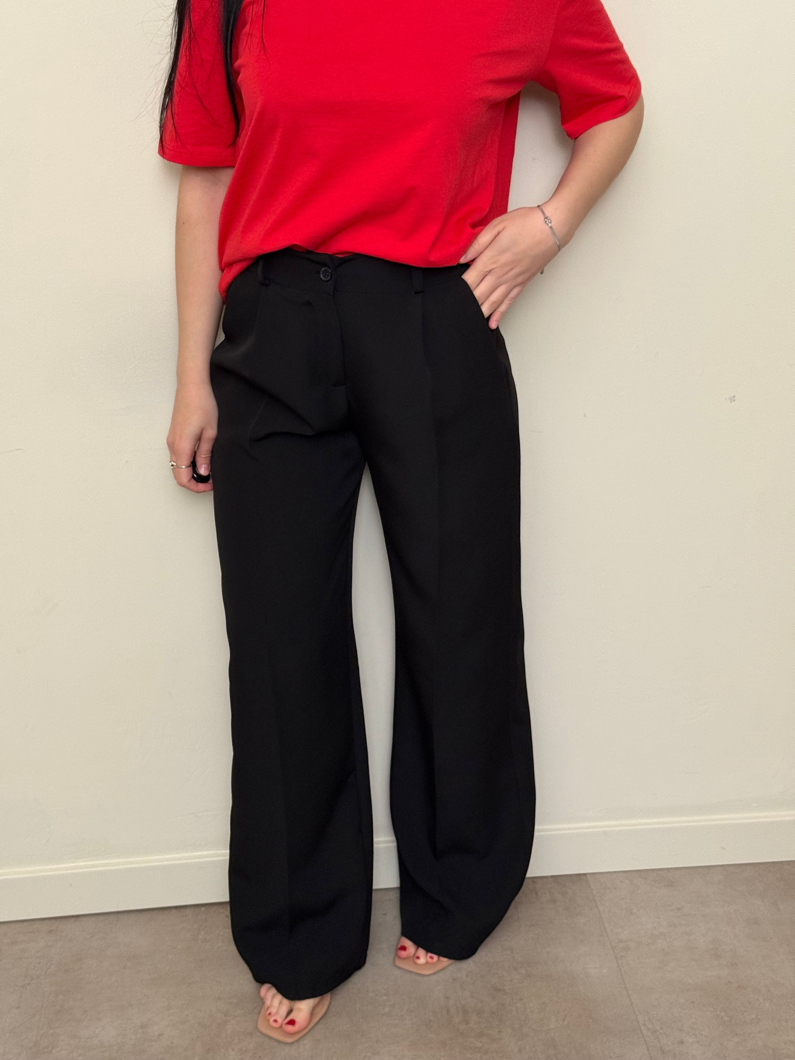Pantalone palazzo basic nero