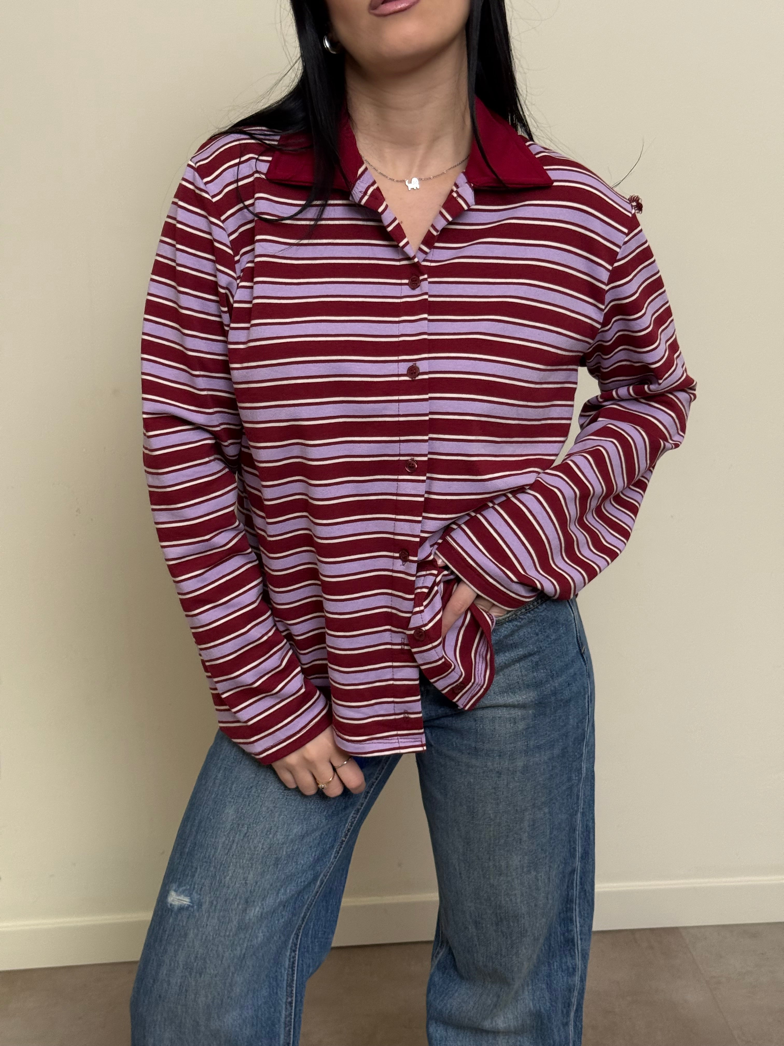 Polo bottoni a righe love