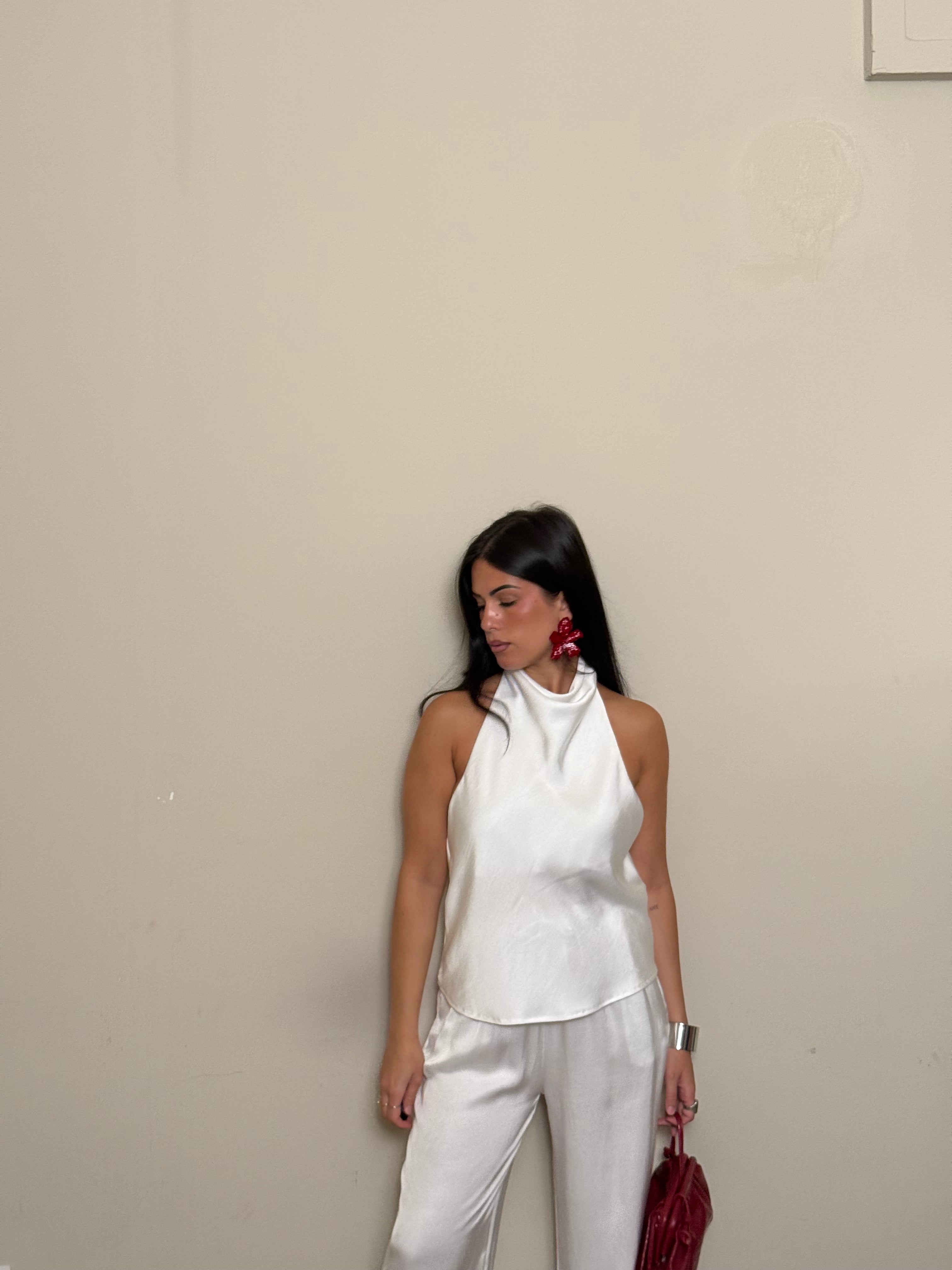 Coordinato satin bianco freddo