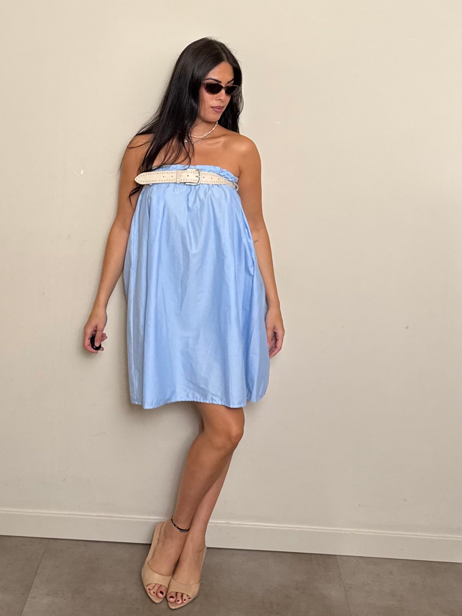 Abito cotone azzurro