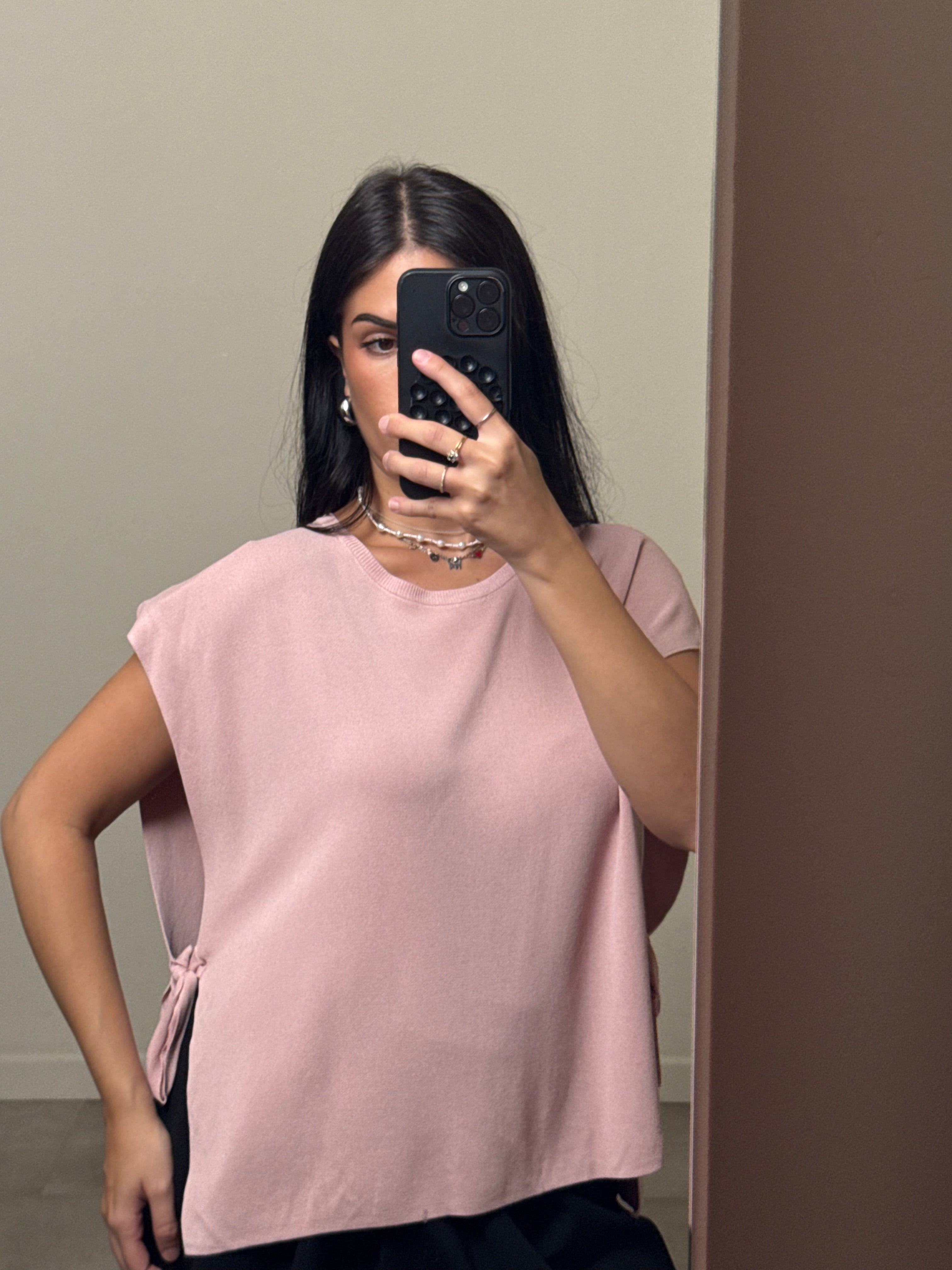 Gilet morbido fiocchi rosa soft