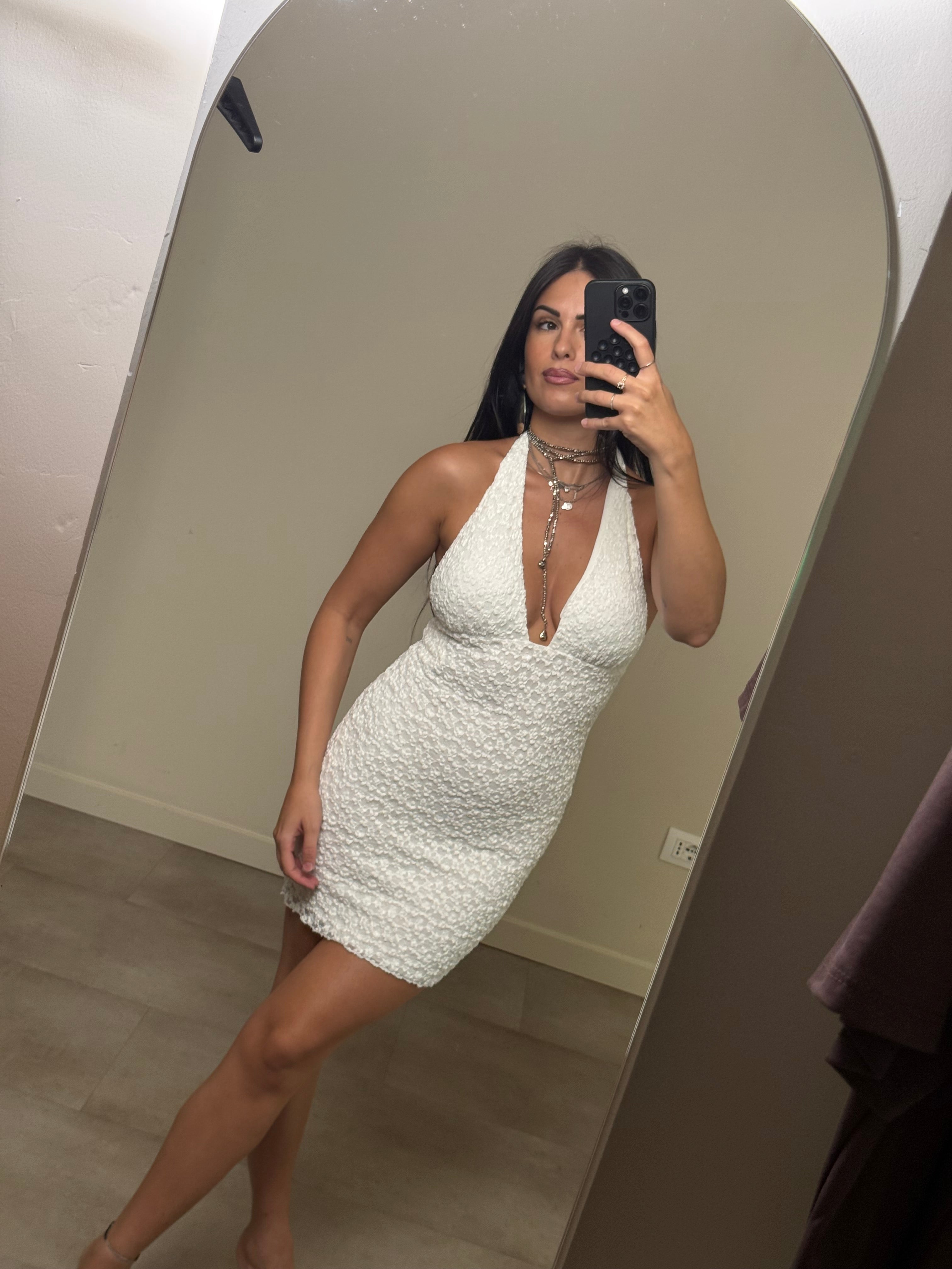 Mini dress pizzo bianco freddo