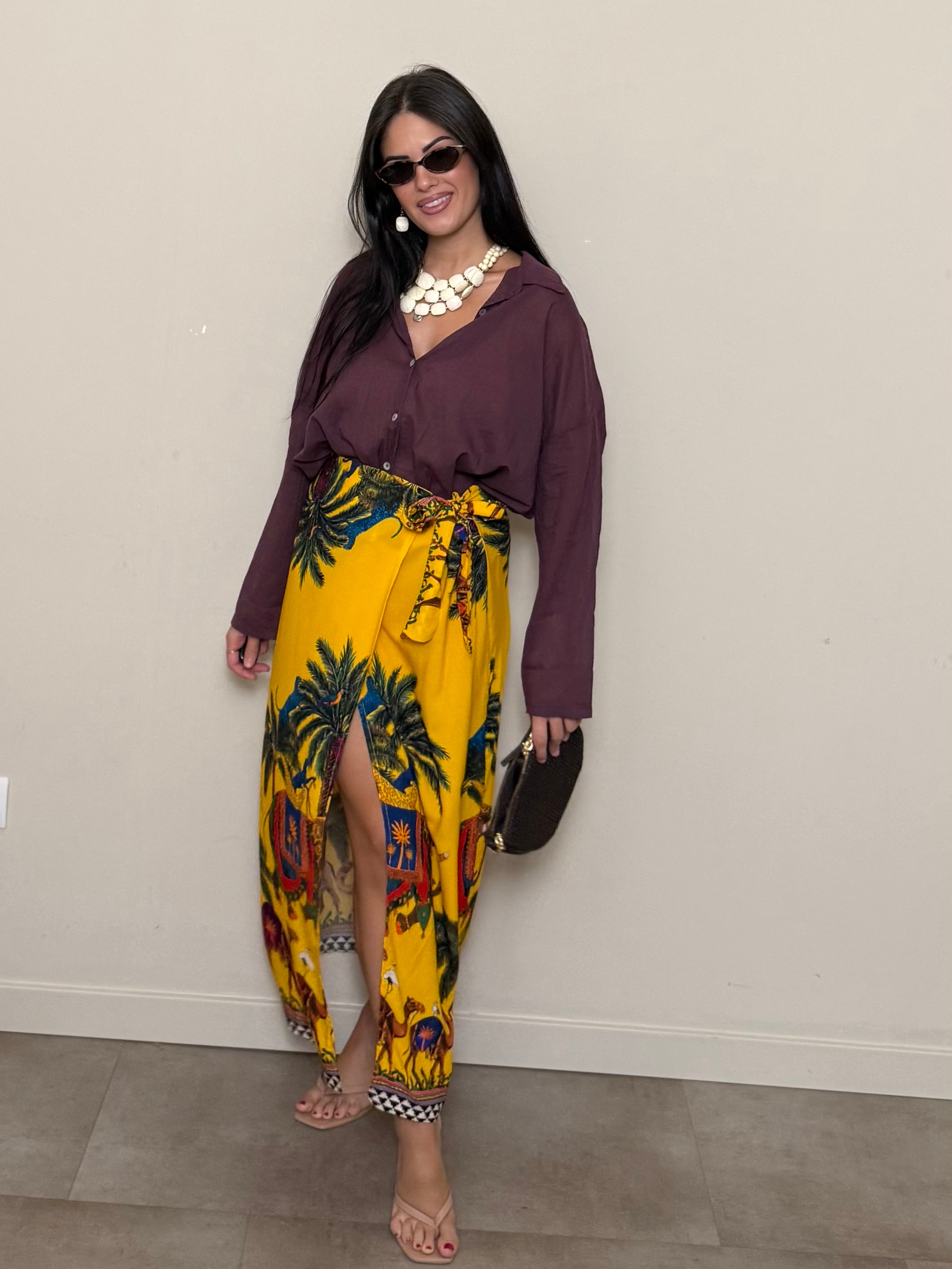 Pareo lungo giallo Africa