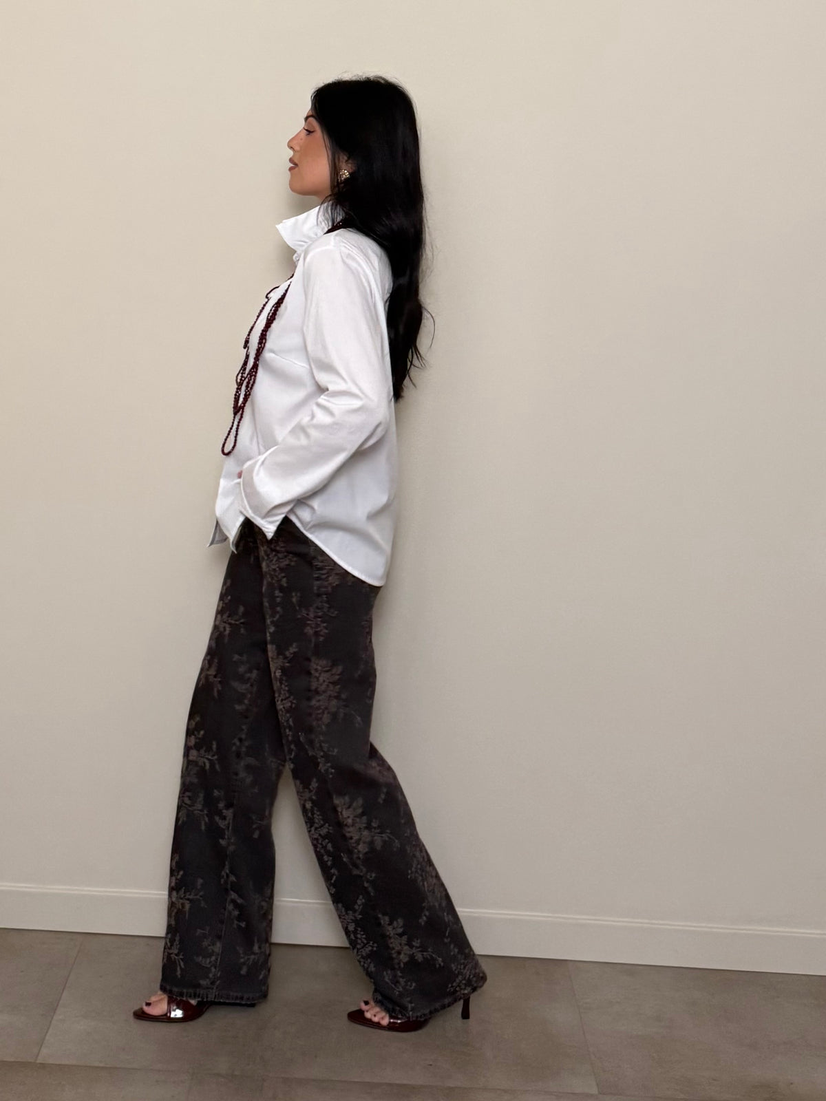 Jeans palazzo ricamato