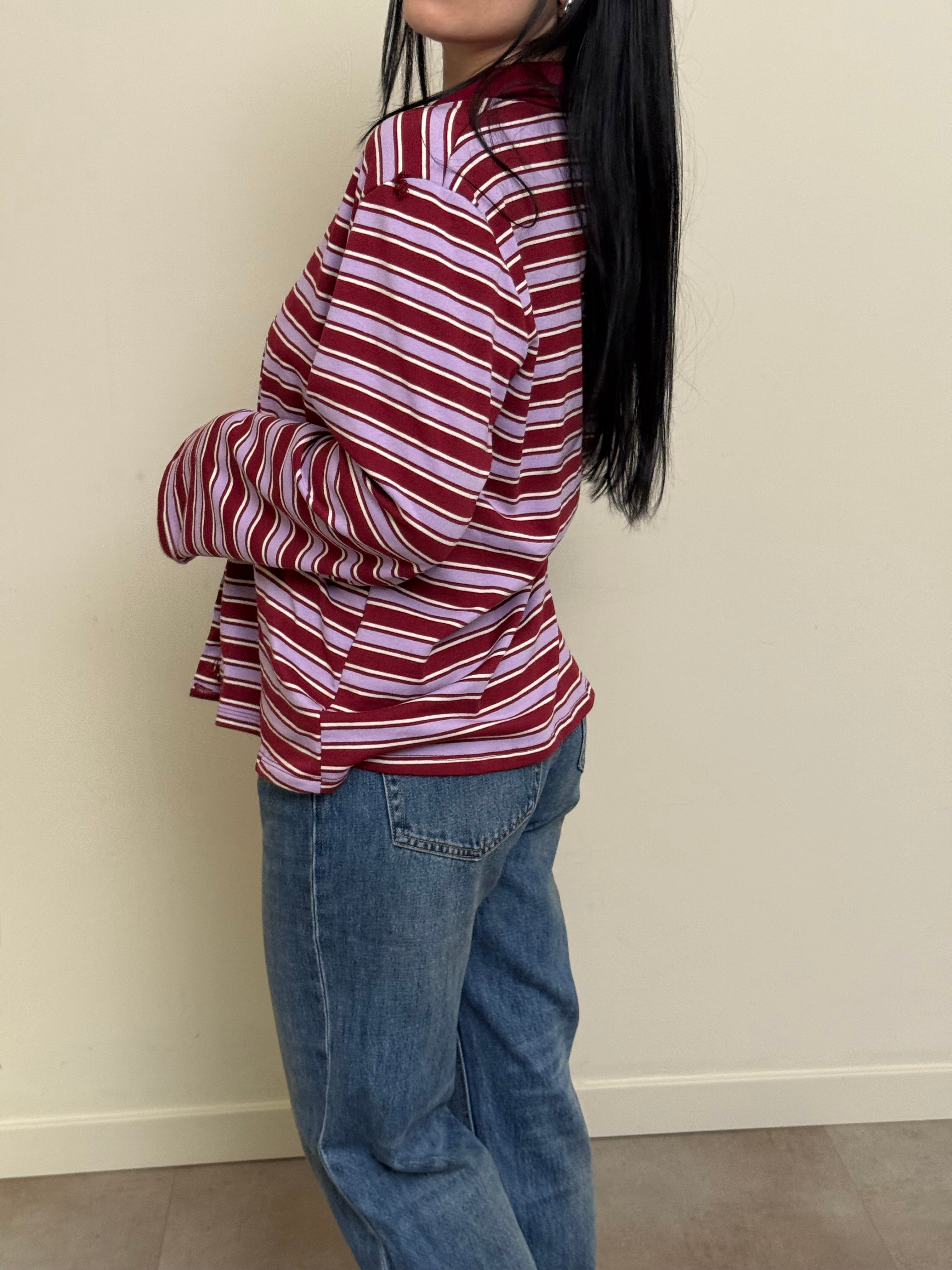 Polo bottoni a righe love