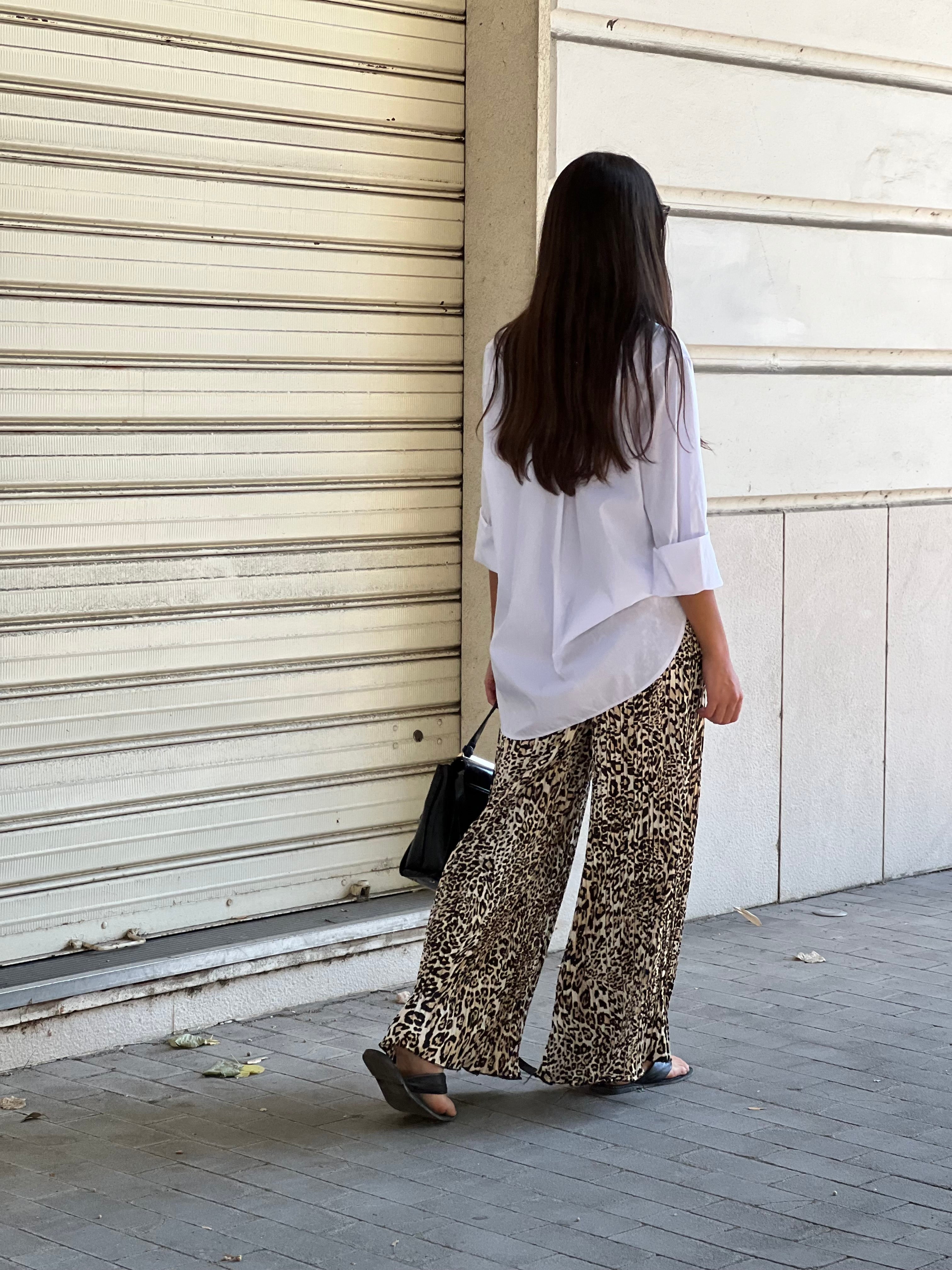 Pantalone morbido leopardato