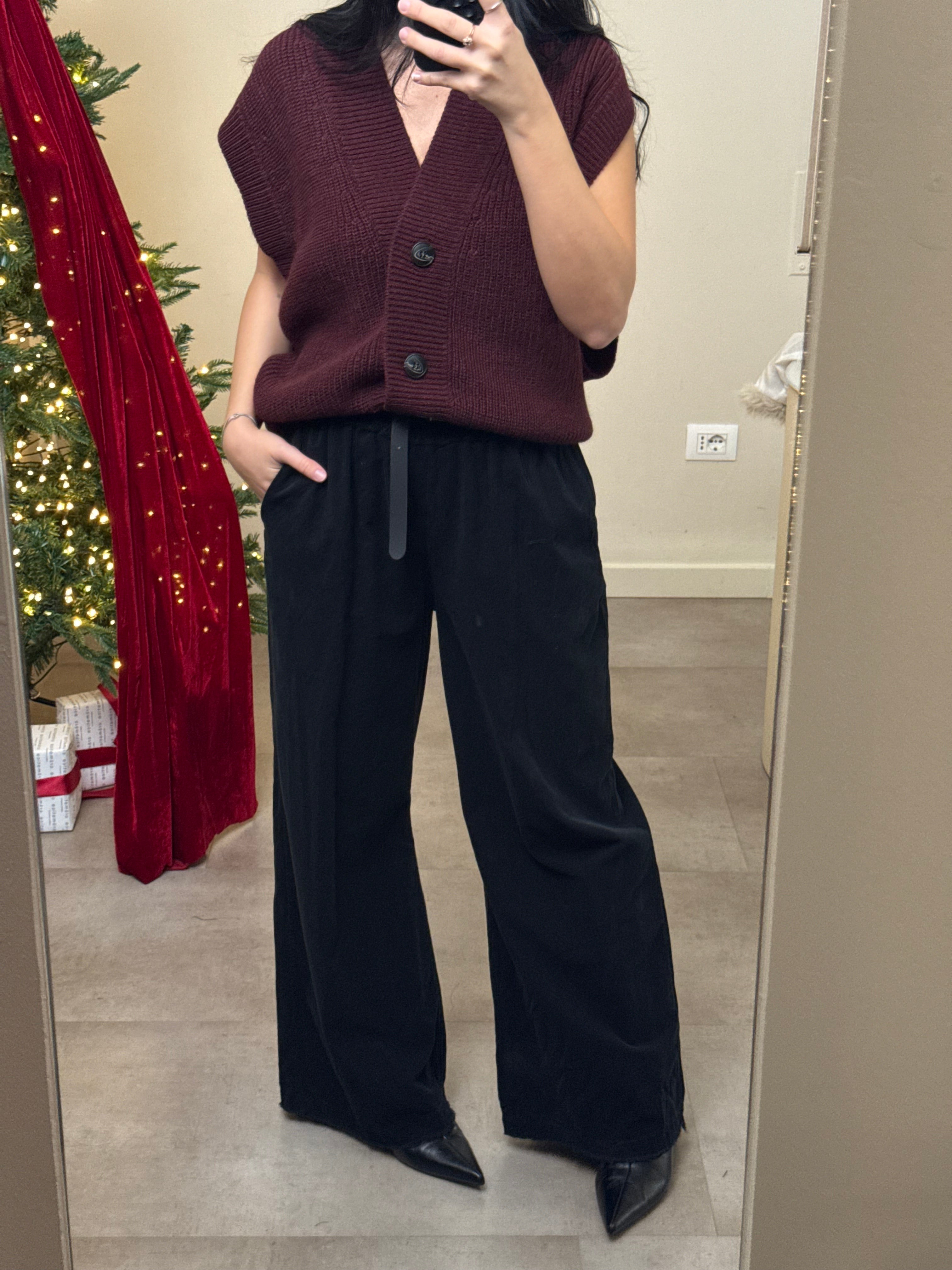 Pantalone velluto palazzo