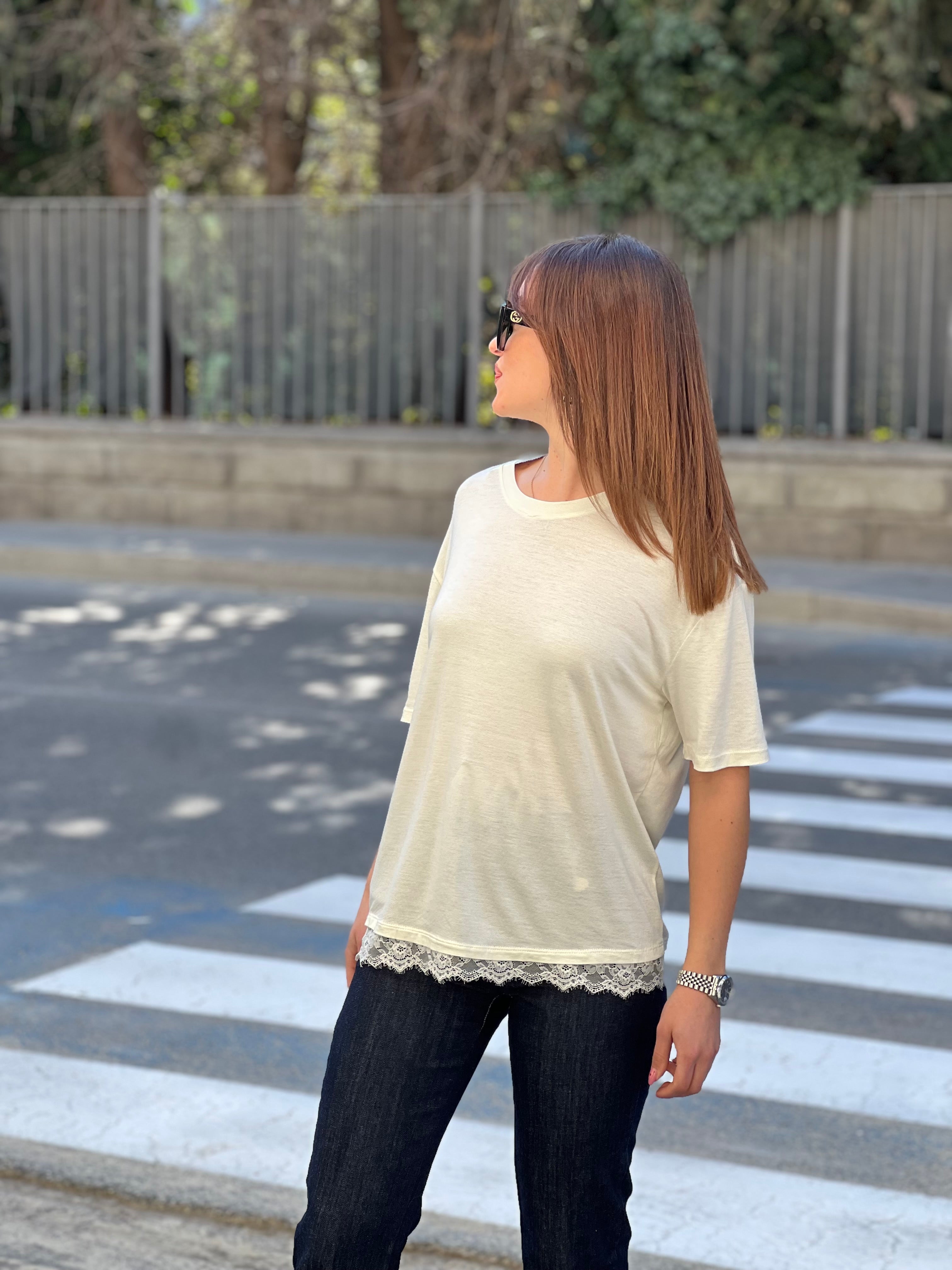 T-shirt pizzo Lumina