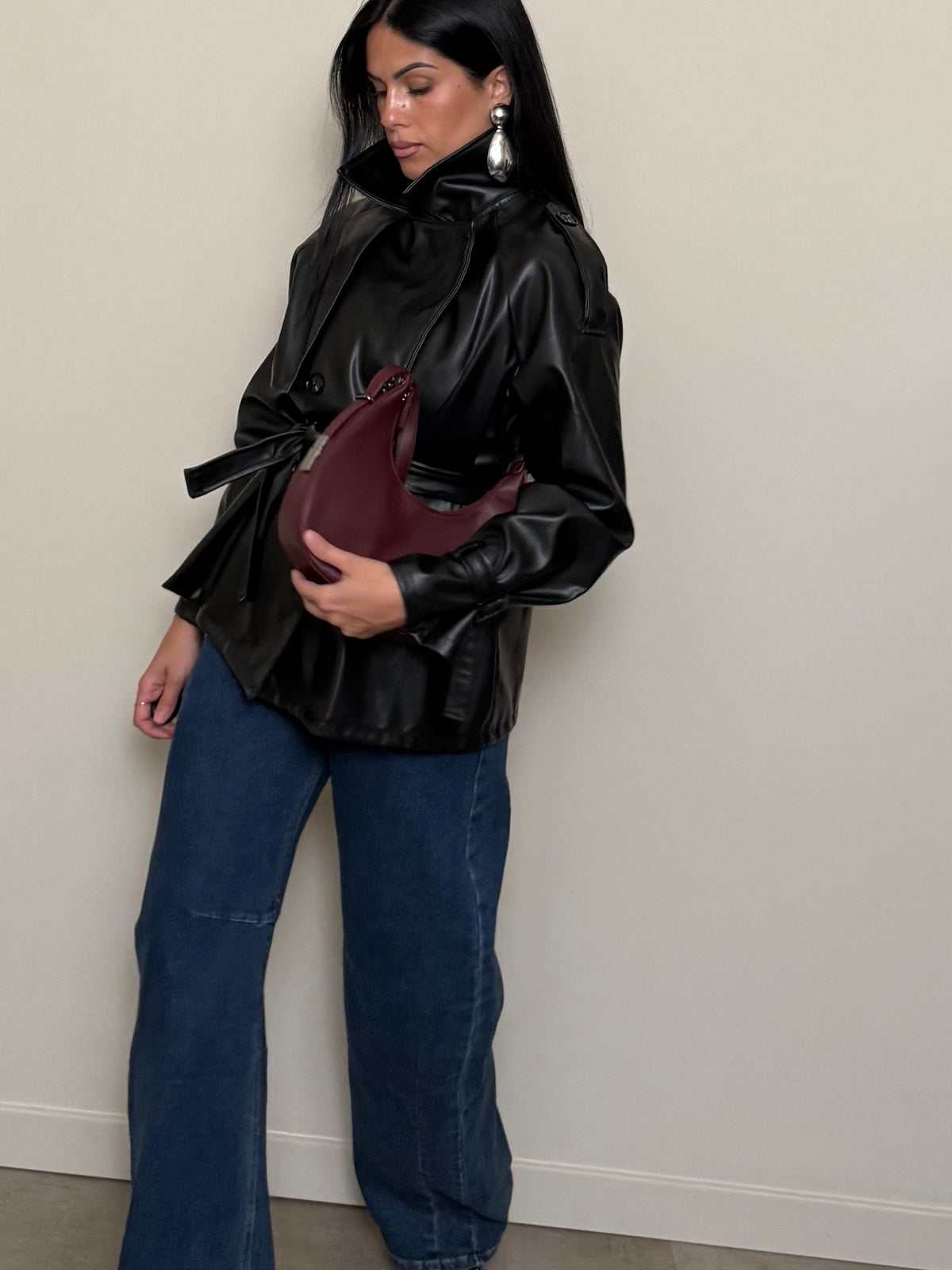 Trench ecopelle nero