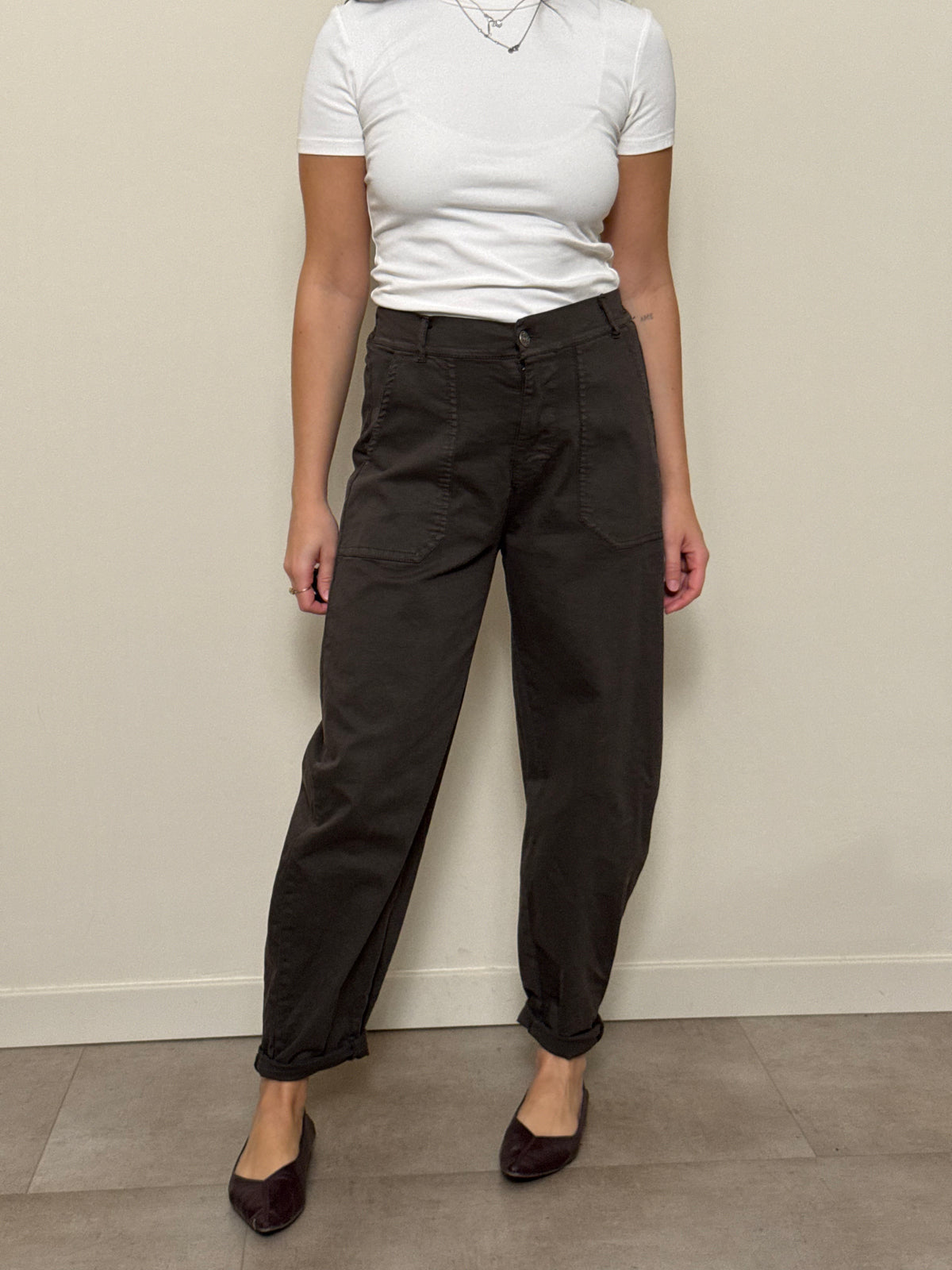 Jeans cotone marrone freddo