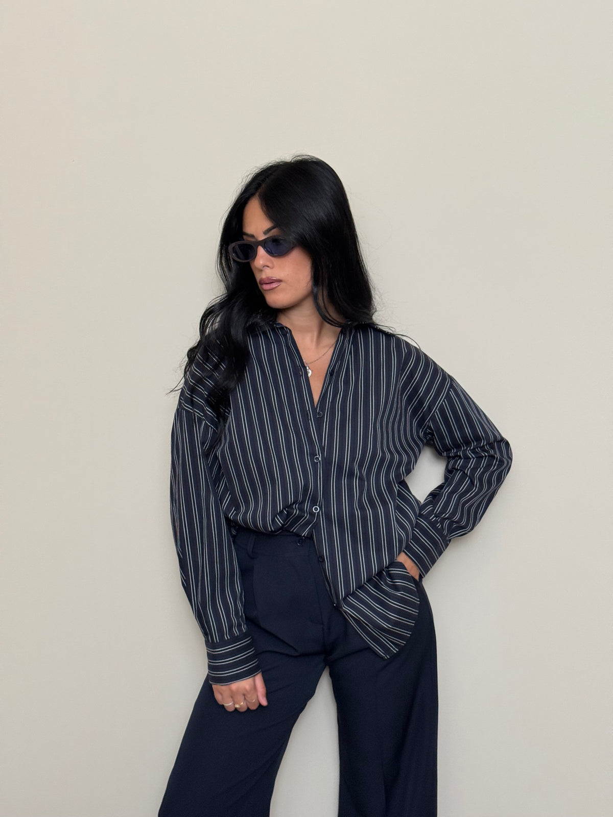 Camicia a righe blu