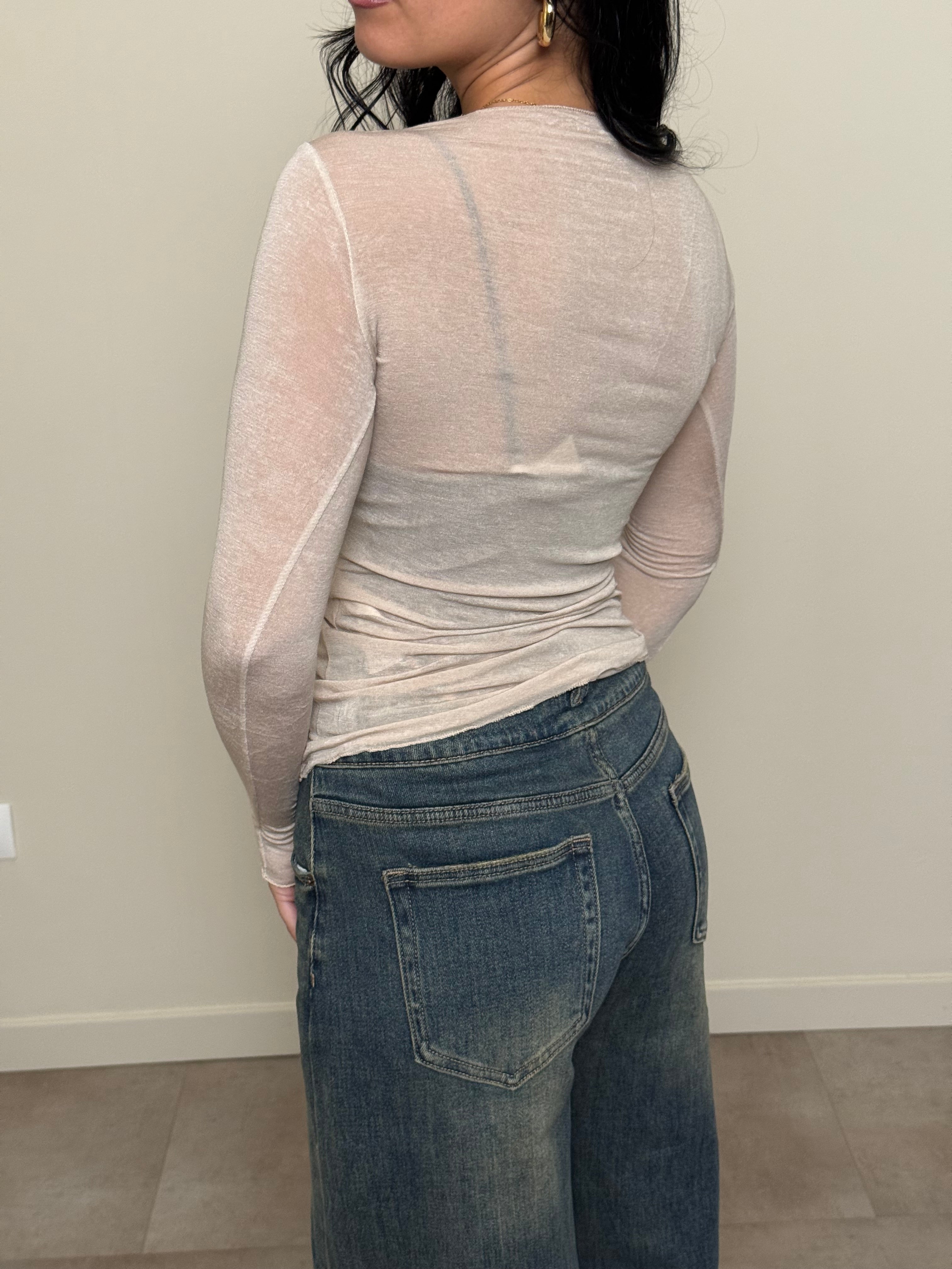 Maglia cashmere beige