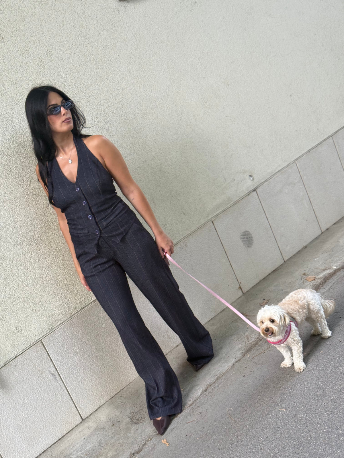 Coordinato gilet gessato