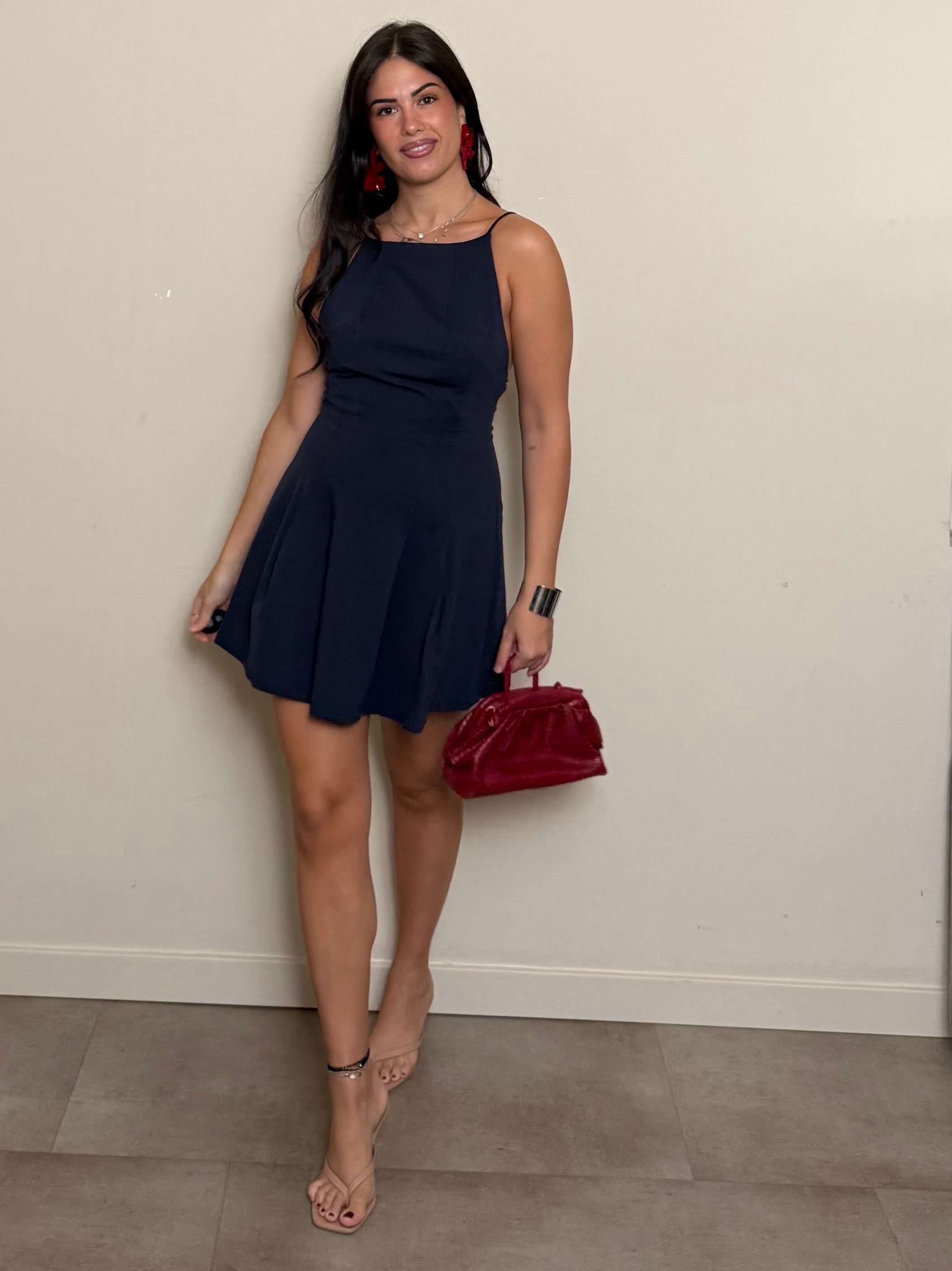 Mini dress bretella blu