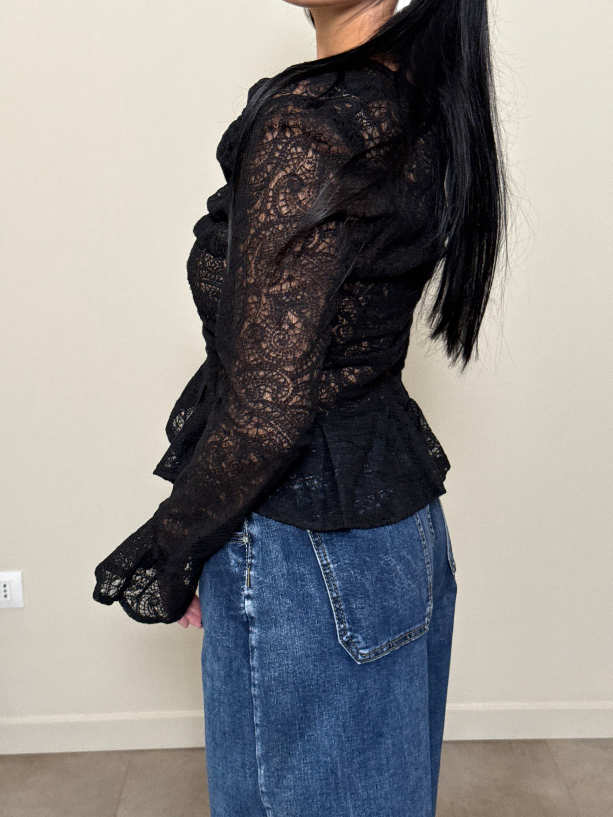 Camicia pizzo nera