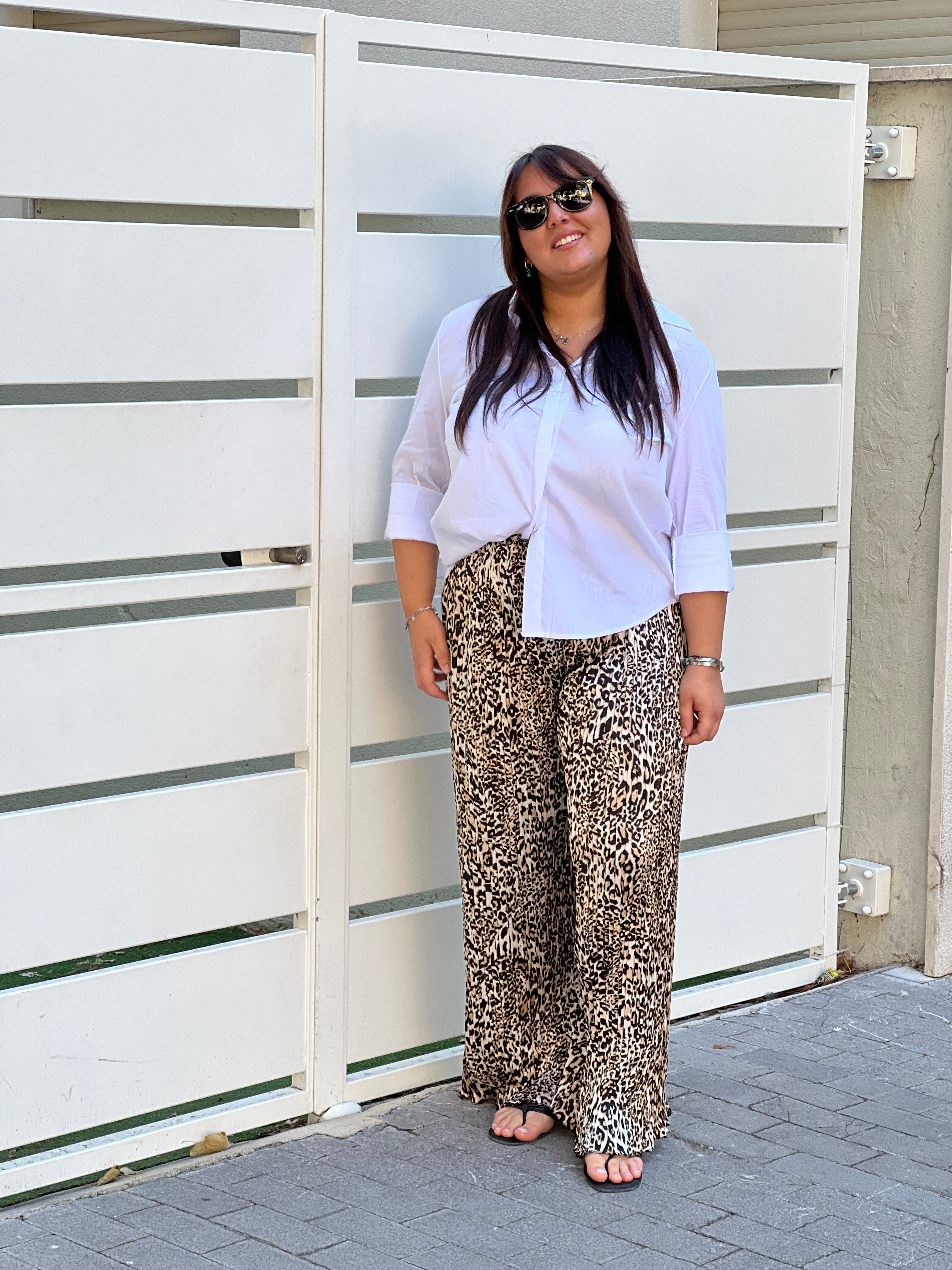 Pantalone morbido leopardato