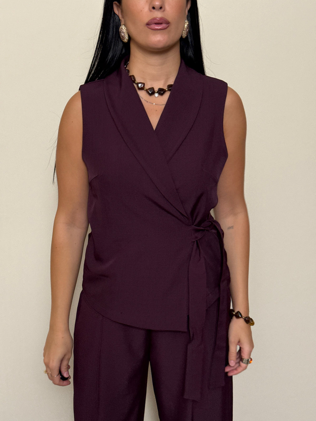 Coordinato gilet vinaccia
