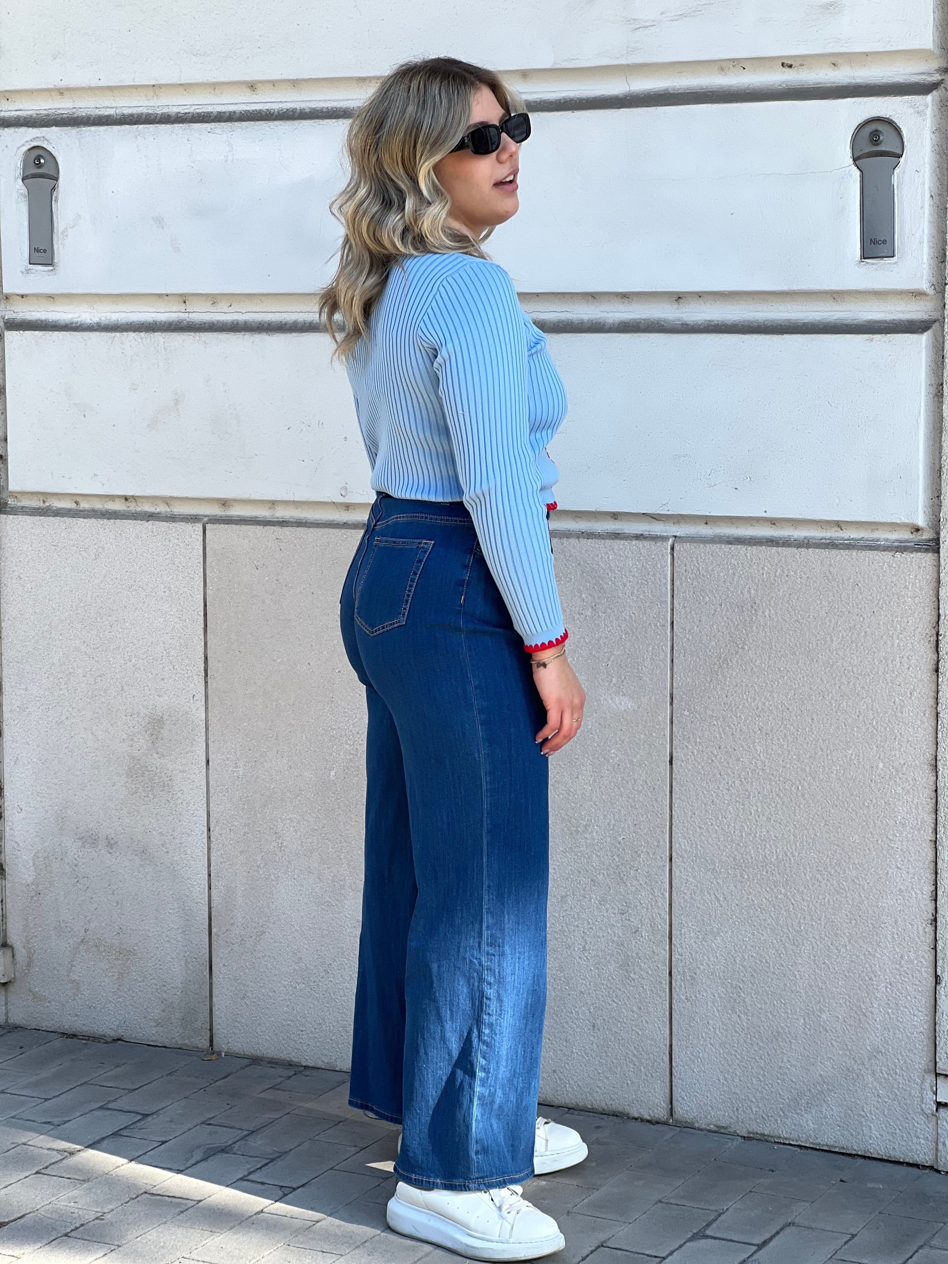 Jeans palazzo pinces