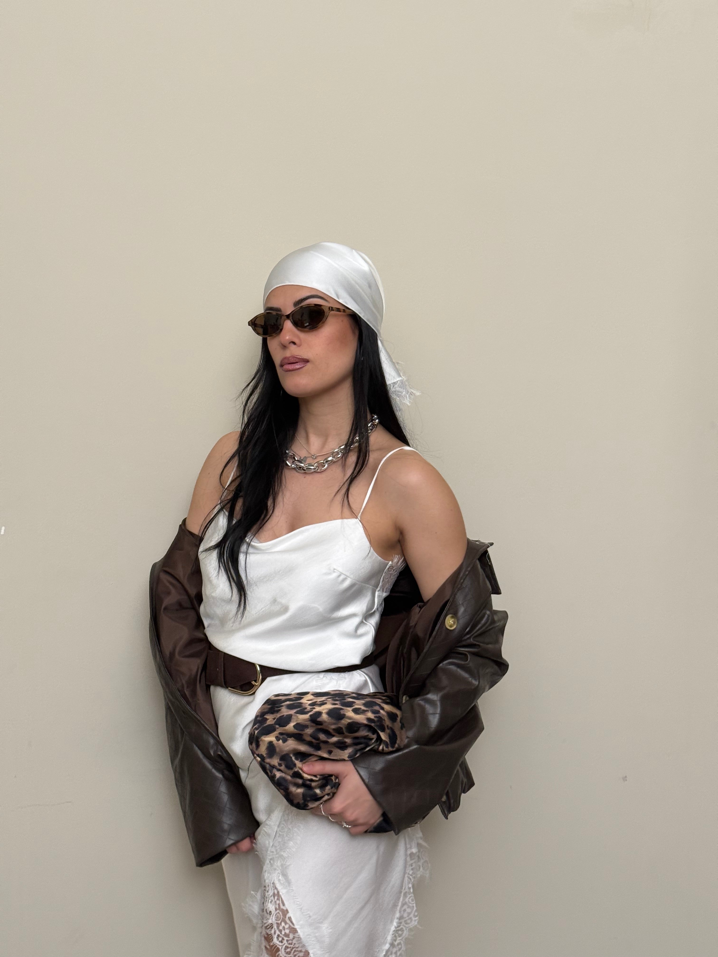 Bandana pizzo bianco freddo