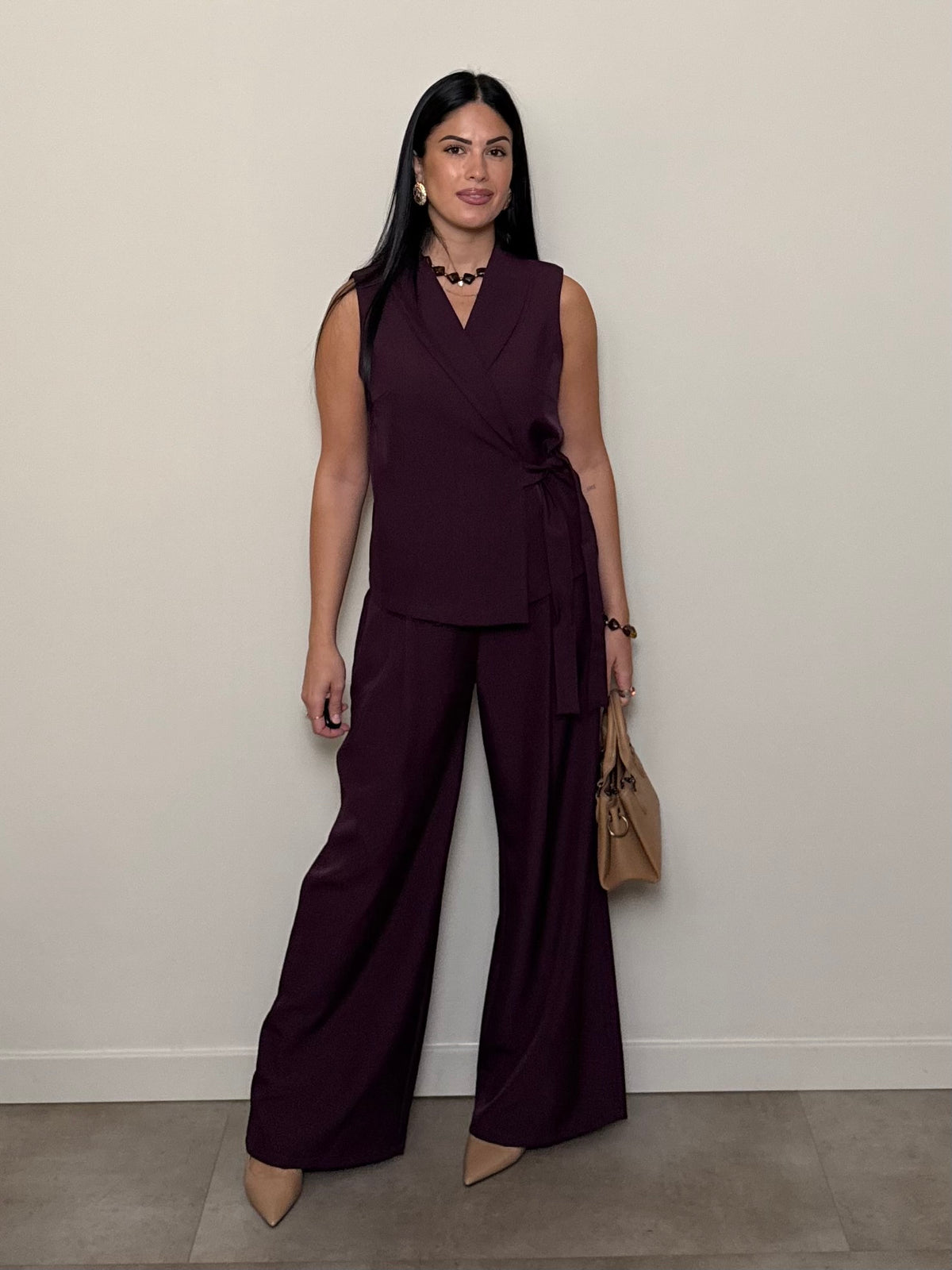 Coordinato gilet vinaccia