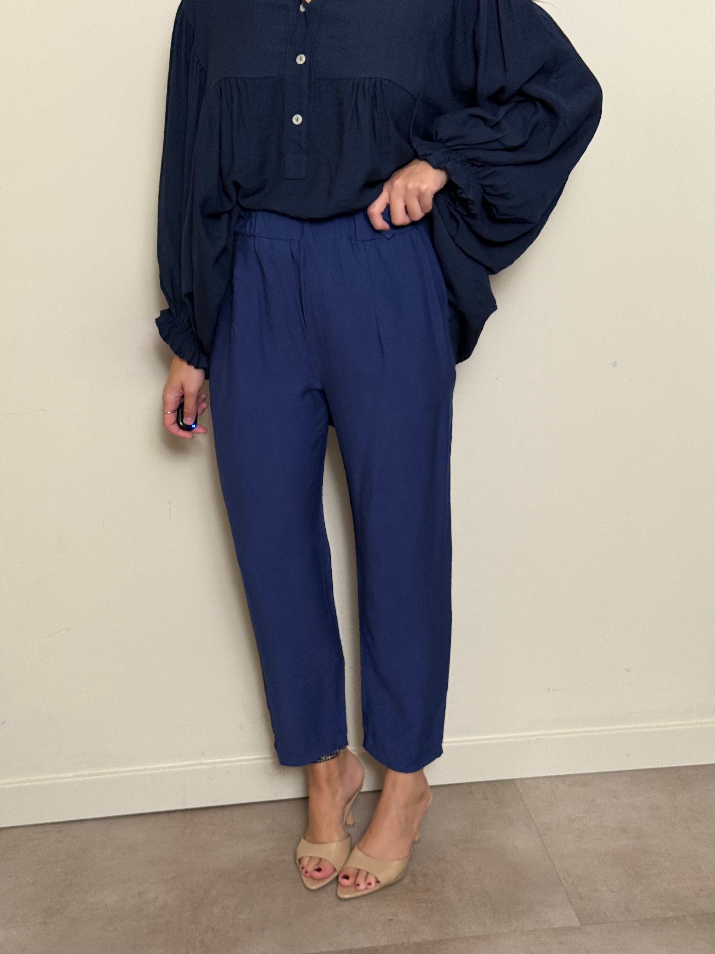 Pantalone sigaretta blu