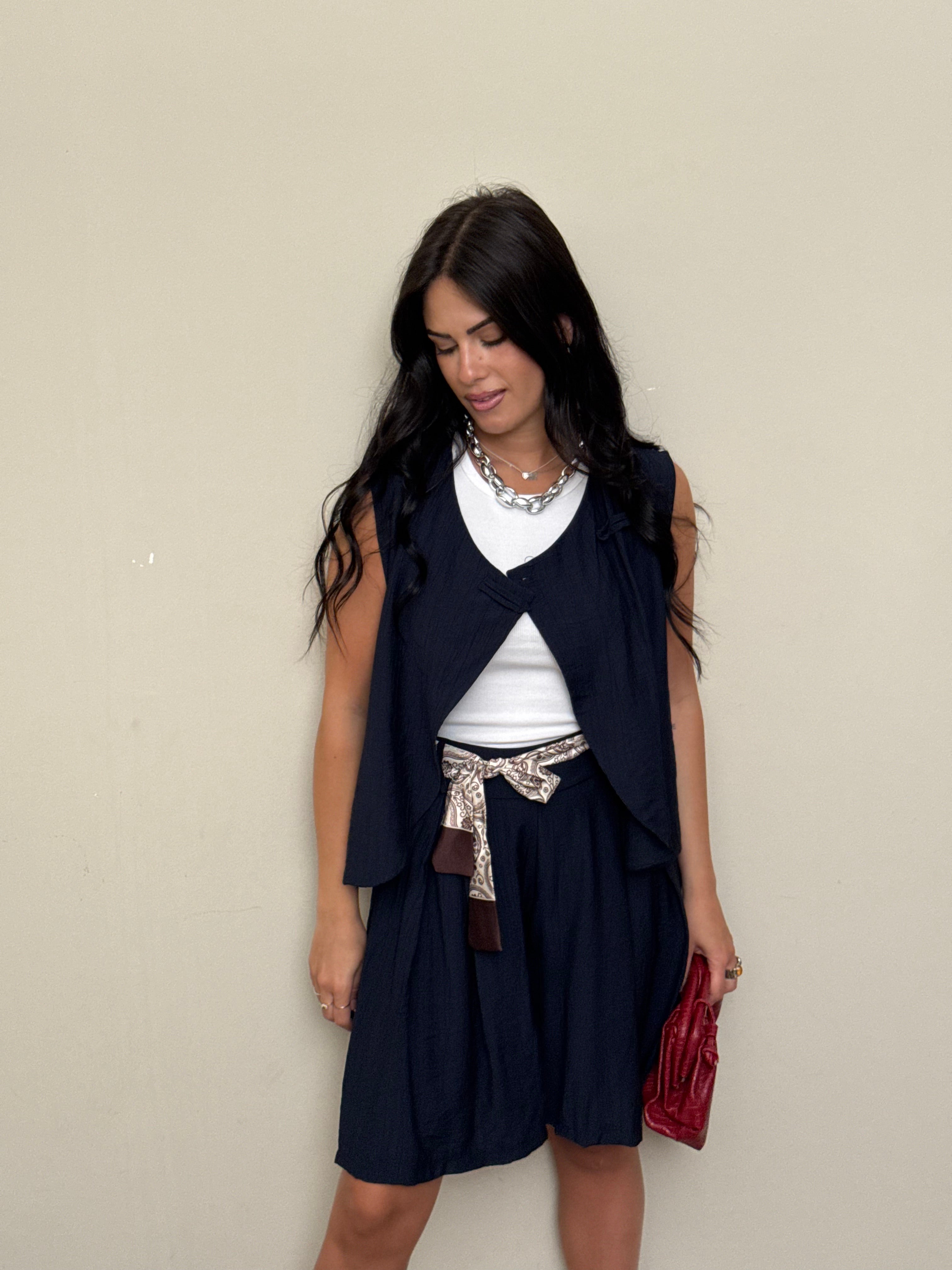Coordinato bermuda blu