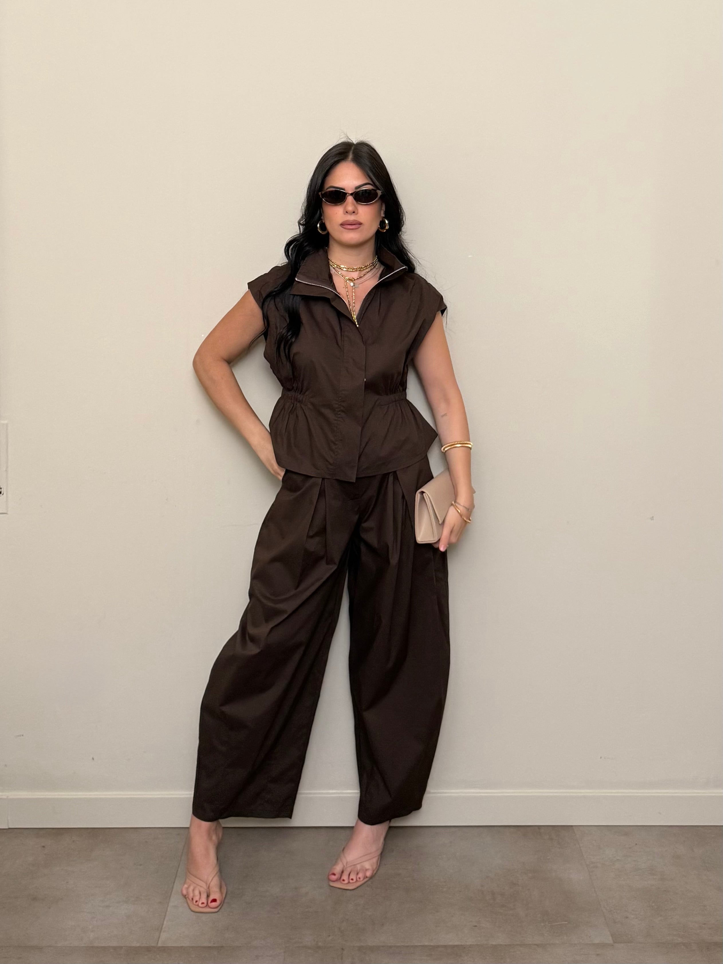 Completo sporty chic cioccolato