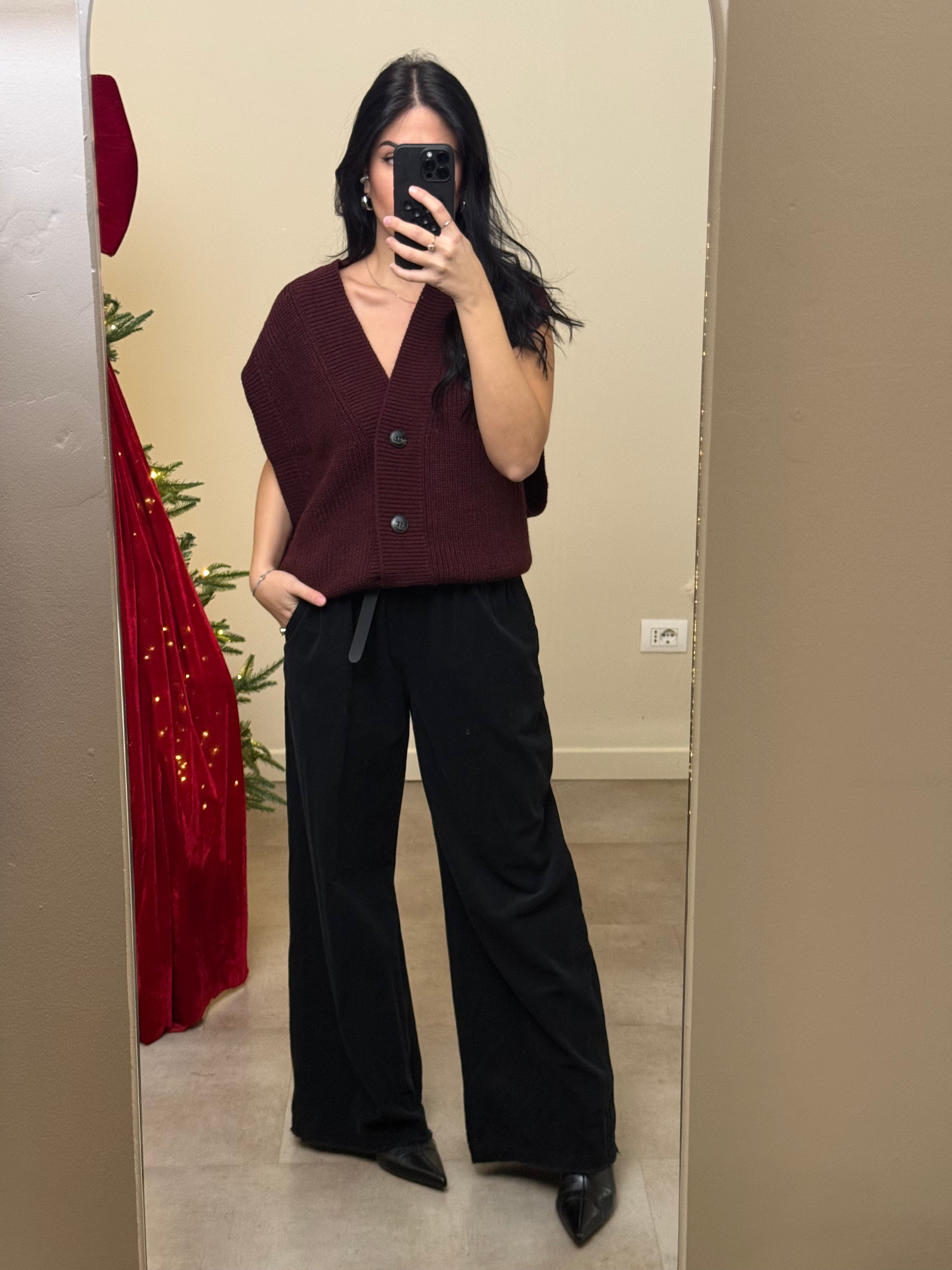 Pantalone velluto palazzo