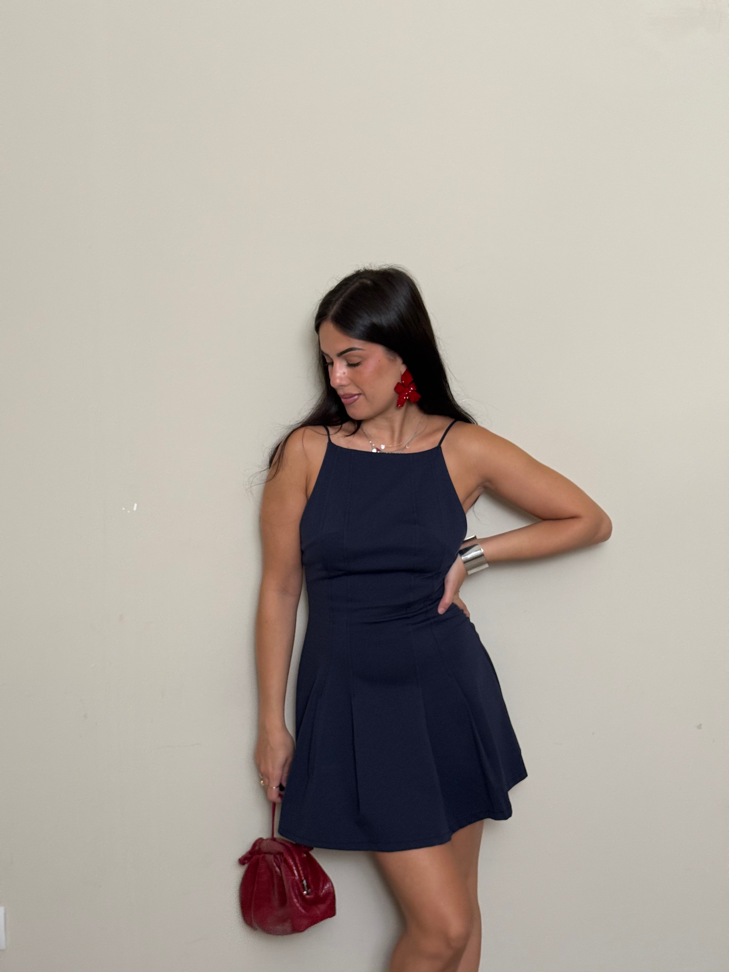 Mini dress bretella blu
