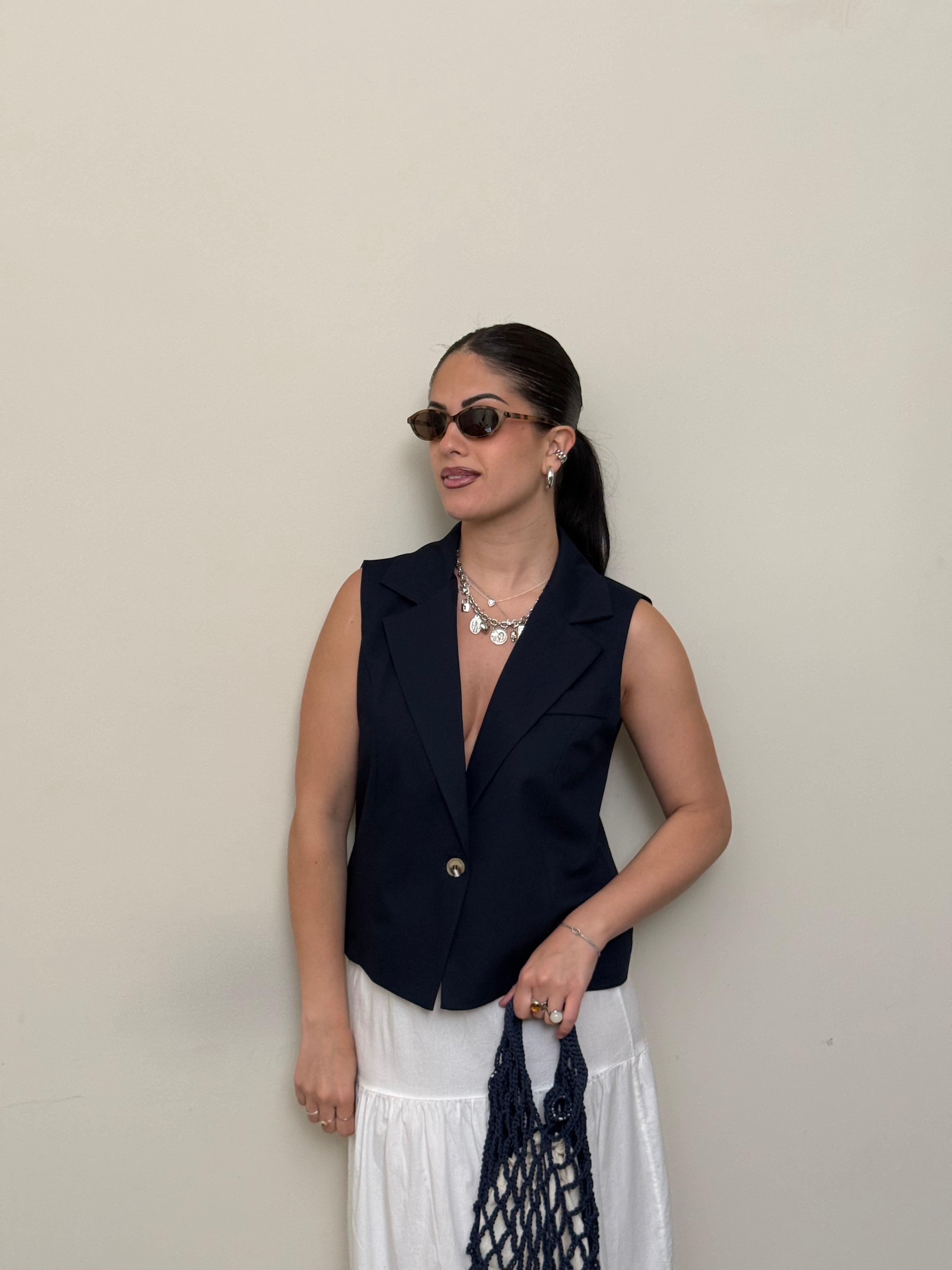 Gilet foderato blu