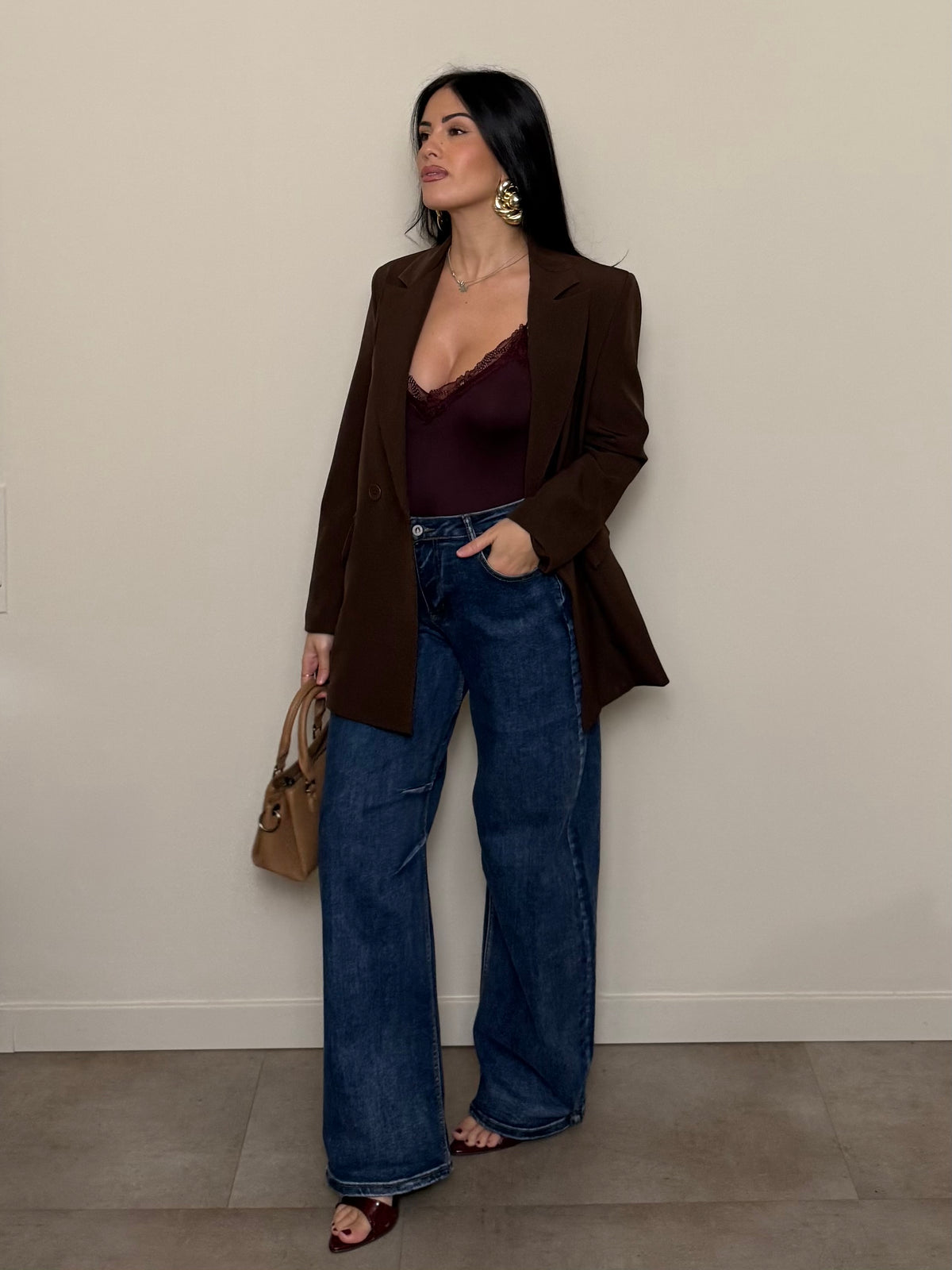Blazer regular cioccolato