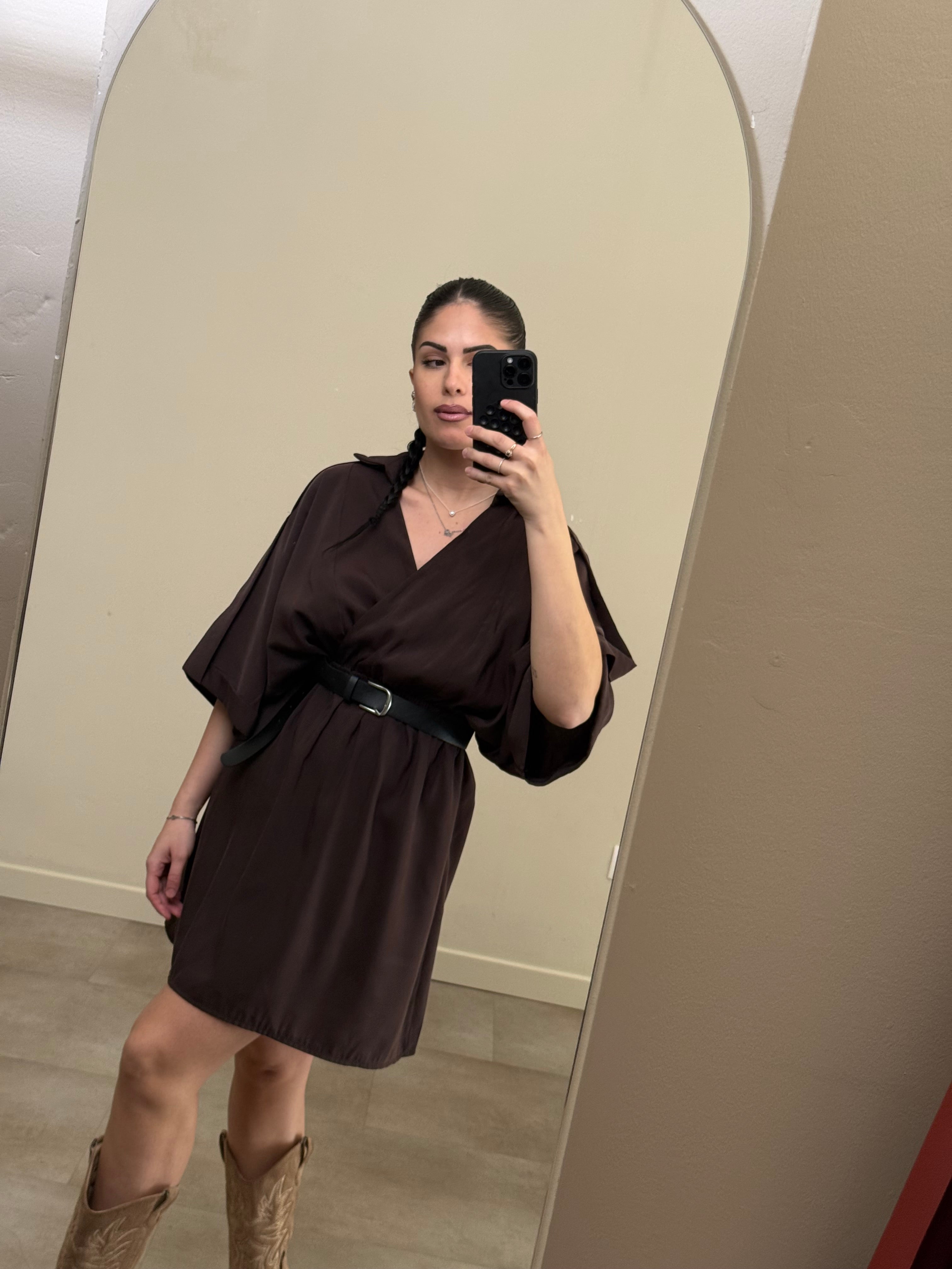 Dress viscosa marrone freddo