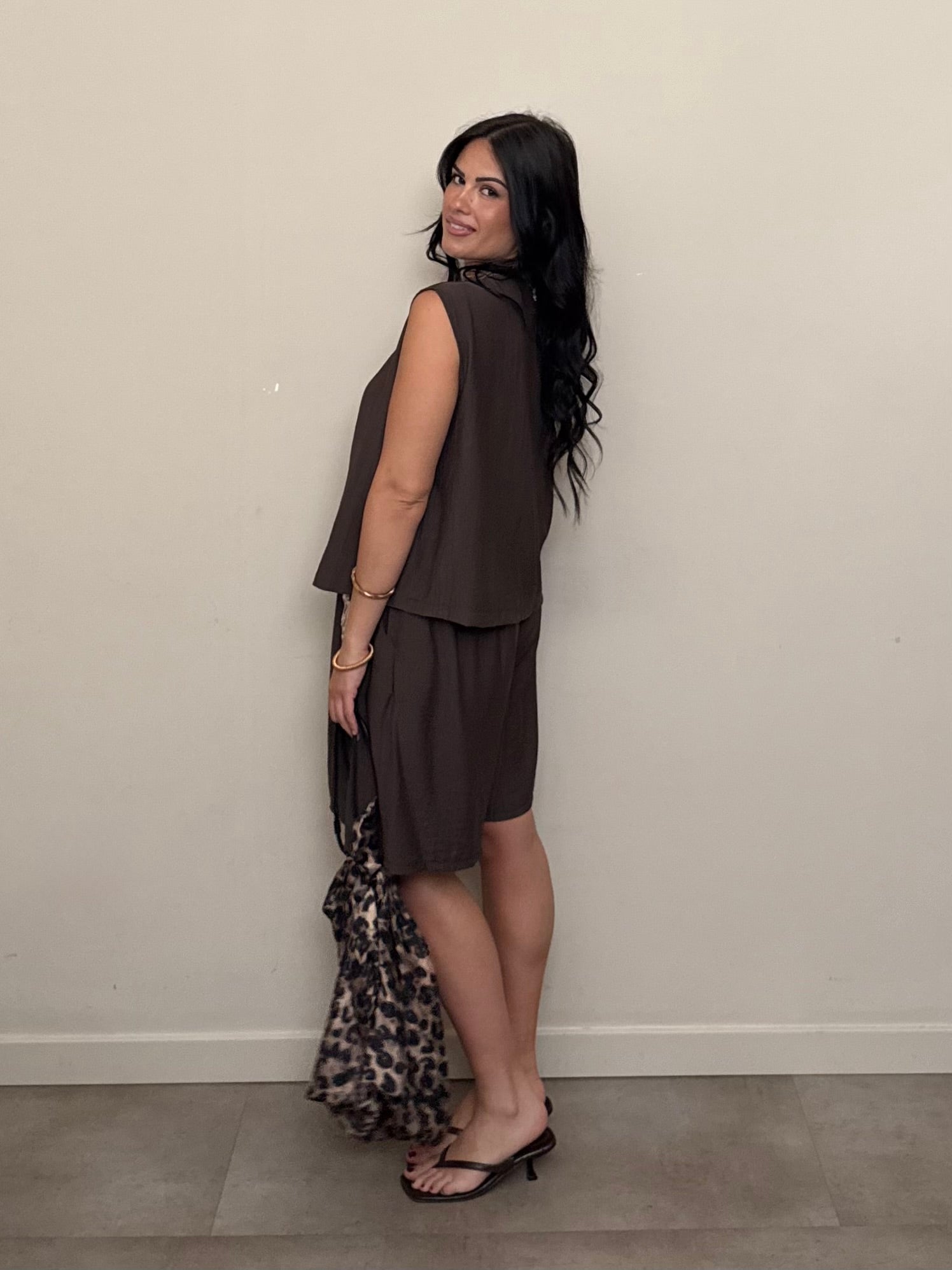 Coordinato bermuda cioccolato