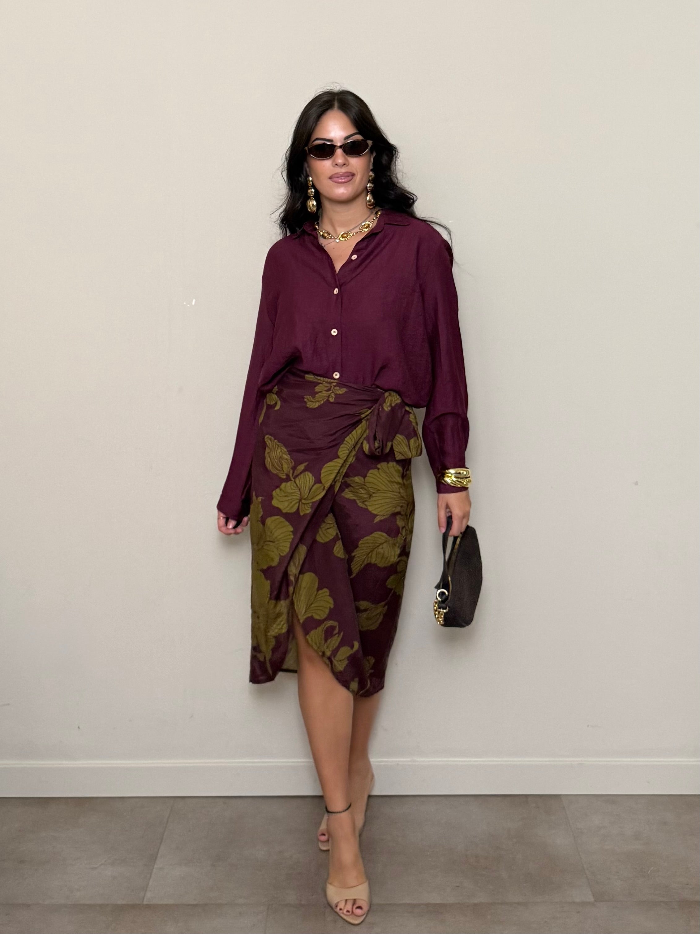 Pareo lungo bordeaux