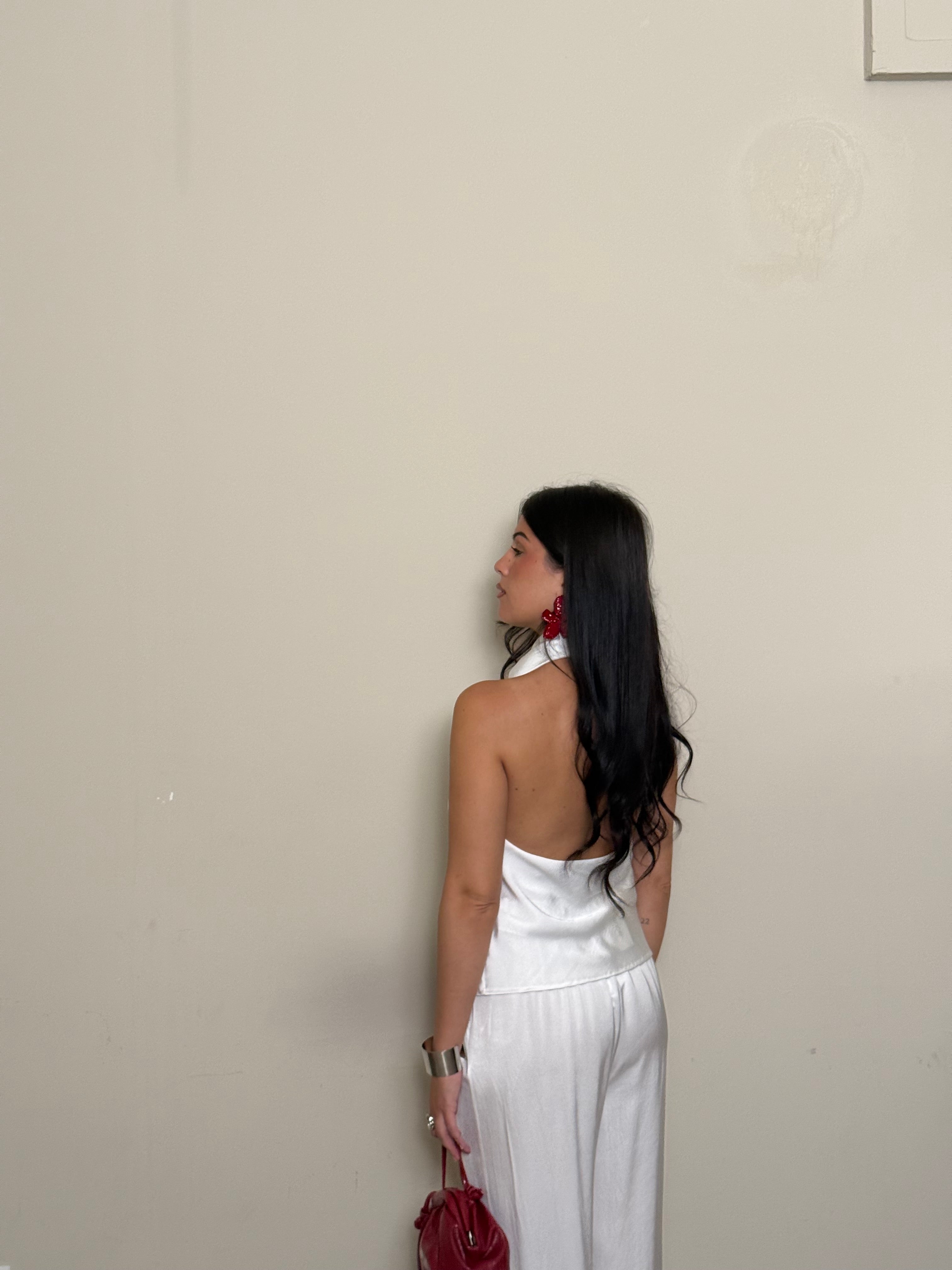 Coordinato satin bianco freddo