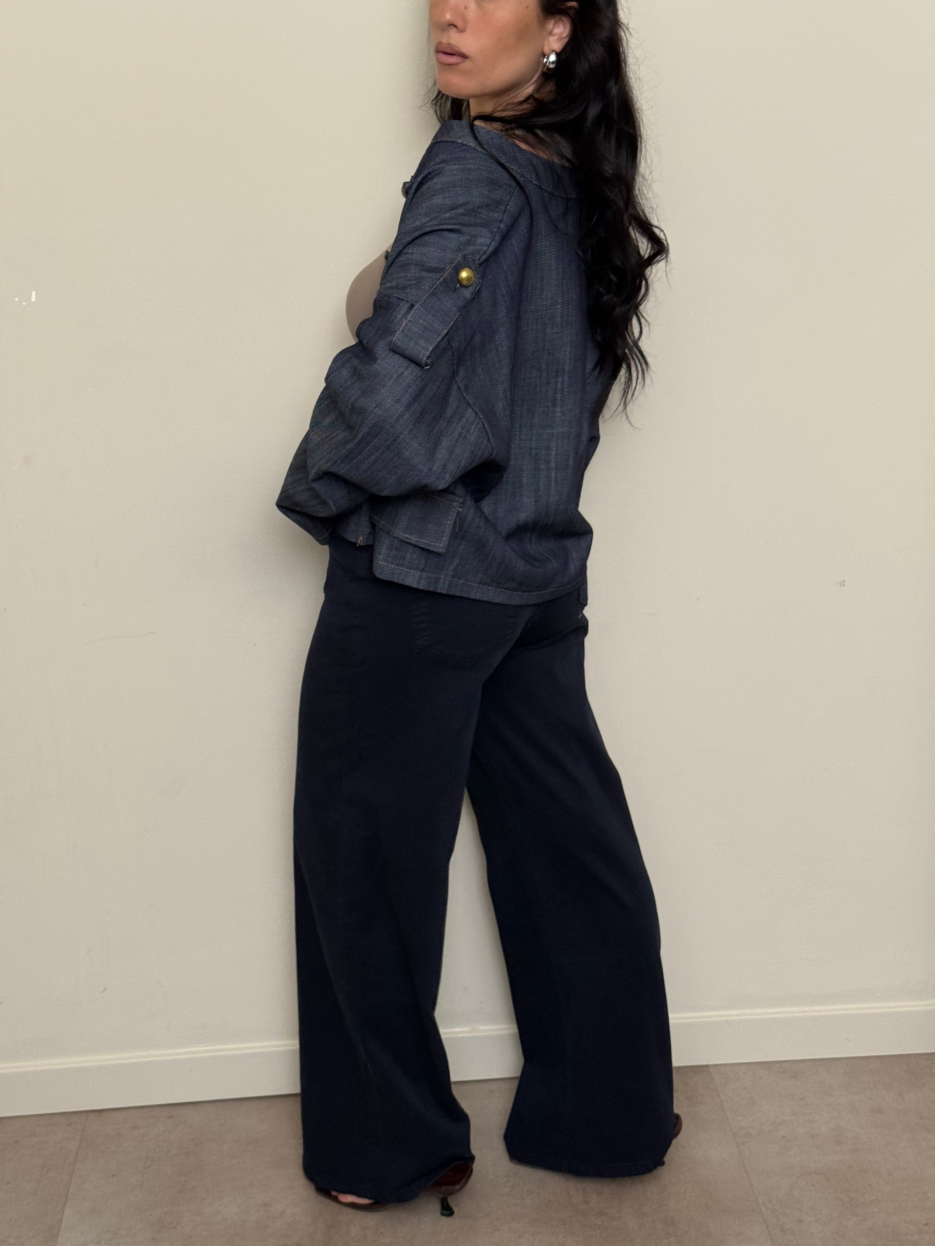 Jeans blu palazzo