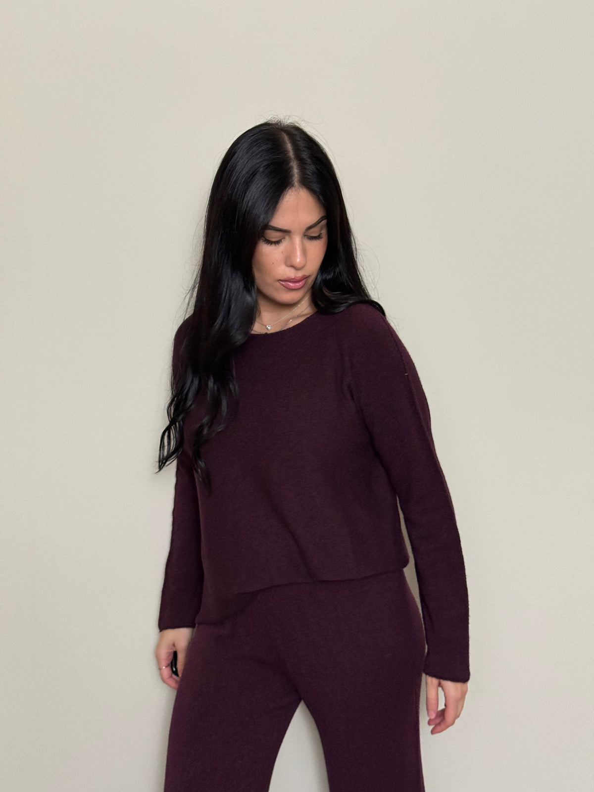 Coordinato tuta basic vinaccia