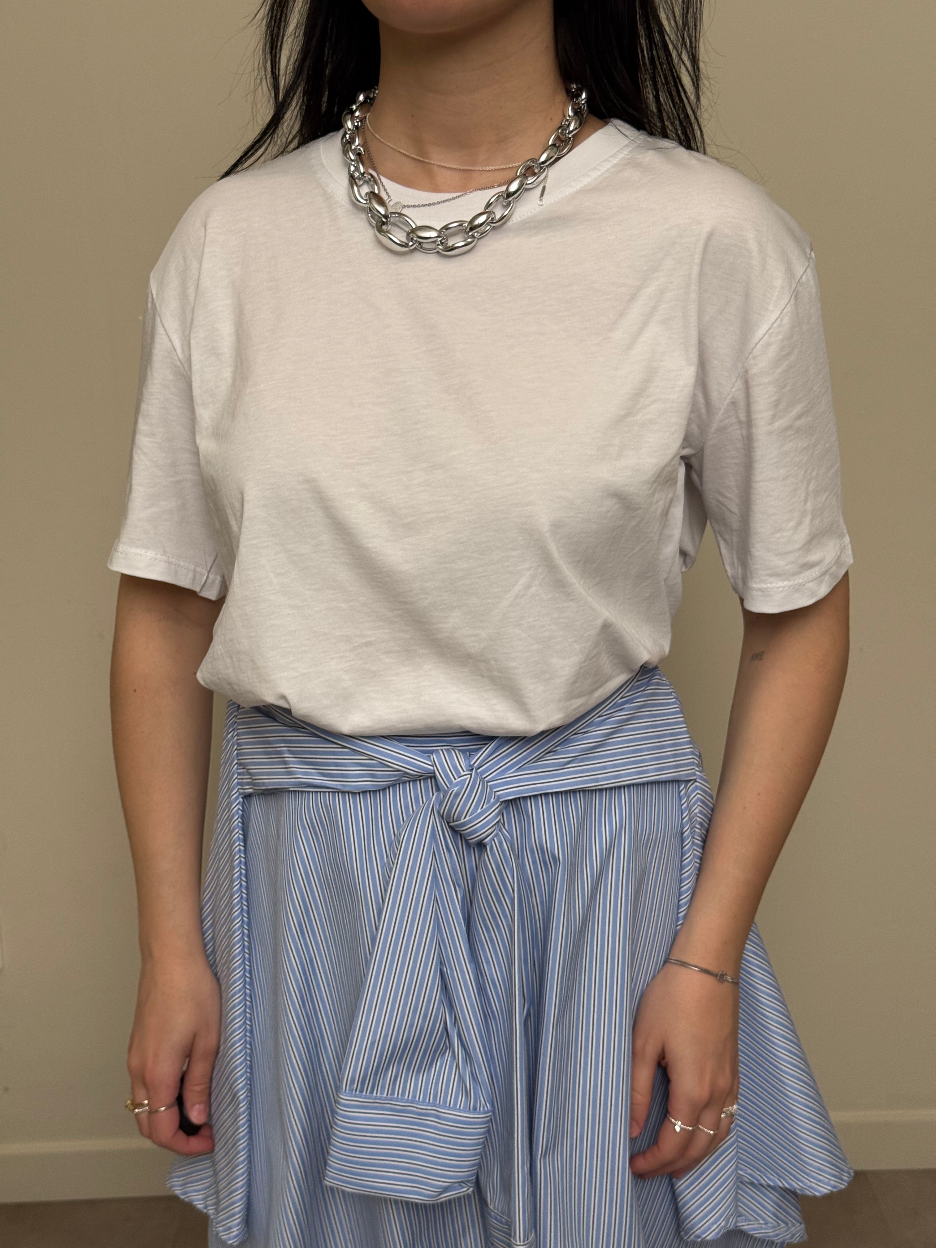 T-shirt 100% cotone bianco freddo